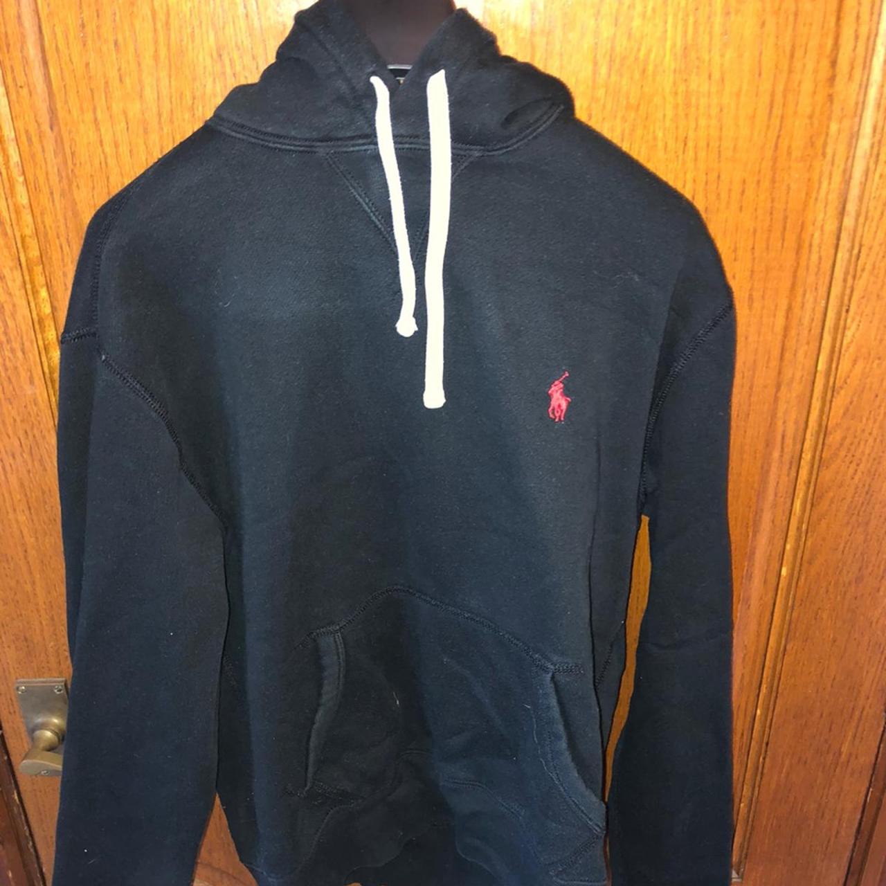 Good condition black Ralph Lauren hoodie - Depop