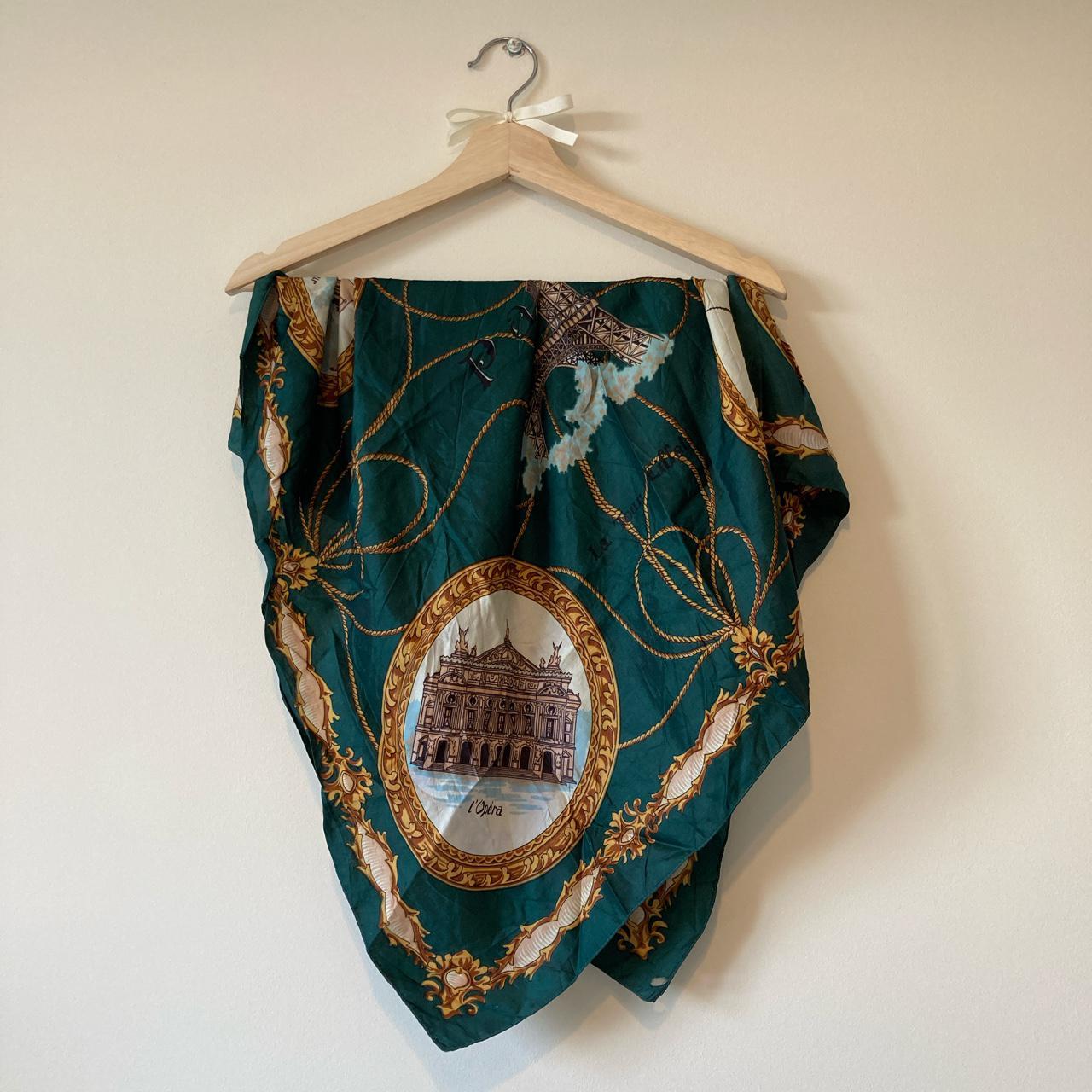 The most beautiful vintage silk style scarf, with... - Depop