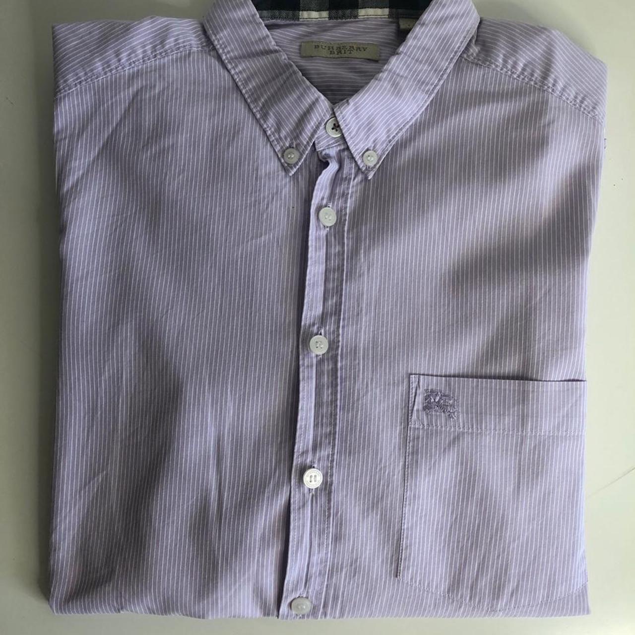 Burberry Brit shirt - light purple / grey Medium... - Depop