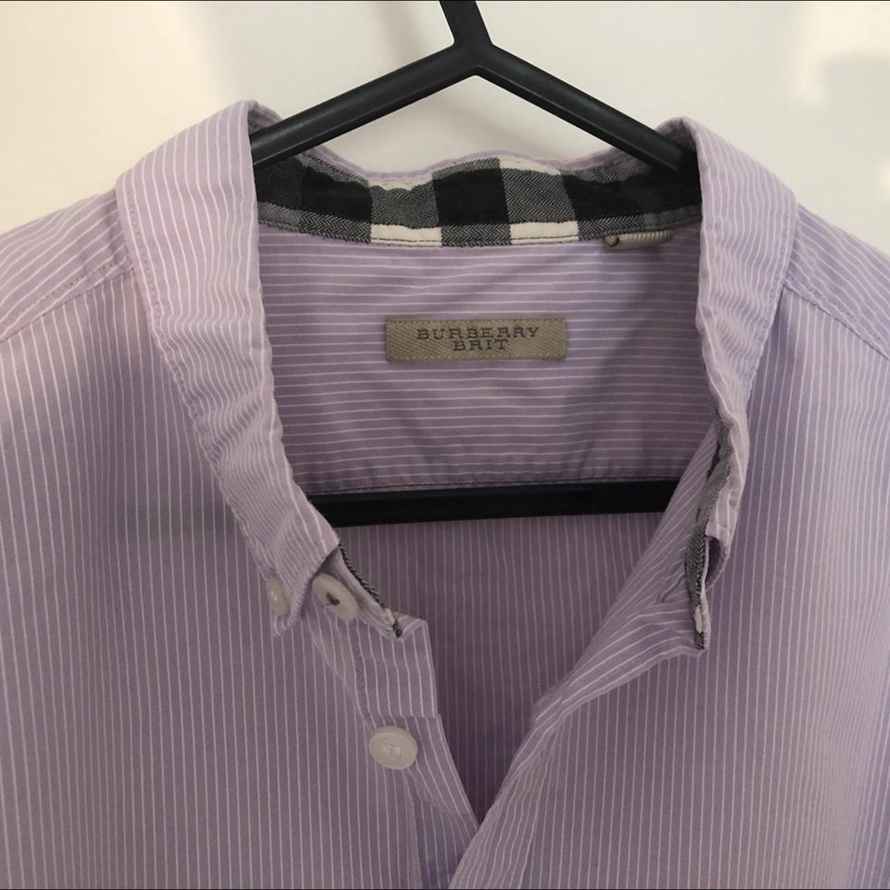 Burberry Brit shirt - light purple / grey Medium... - Depop