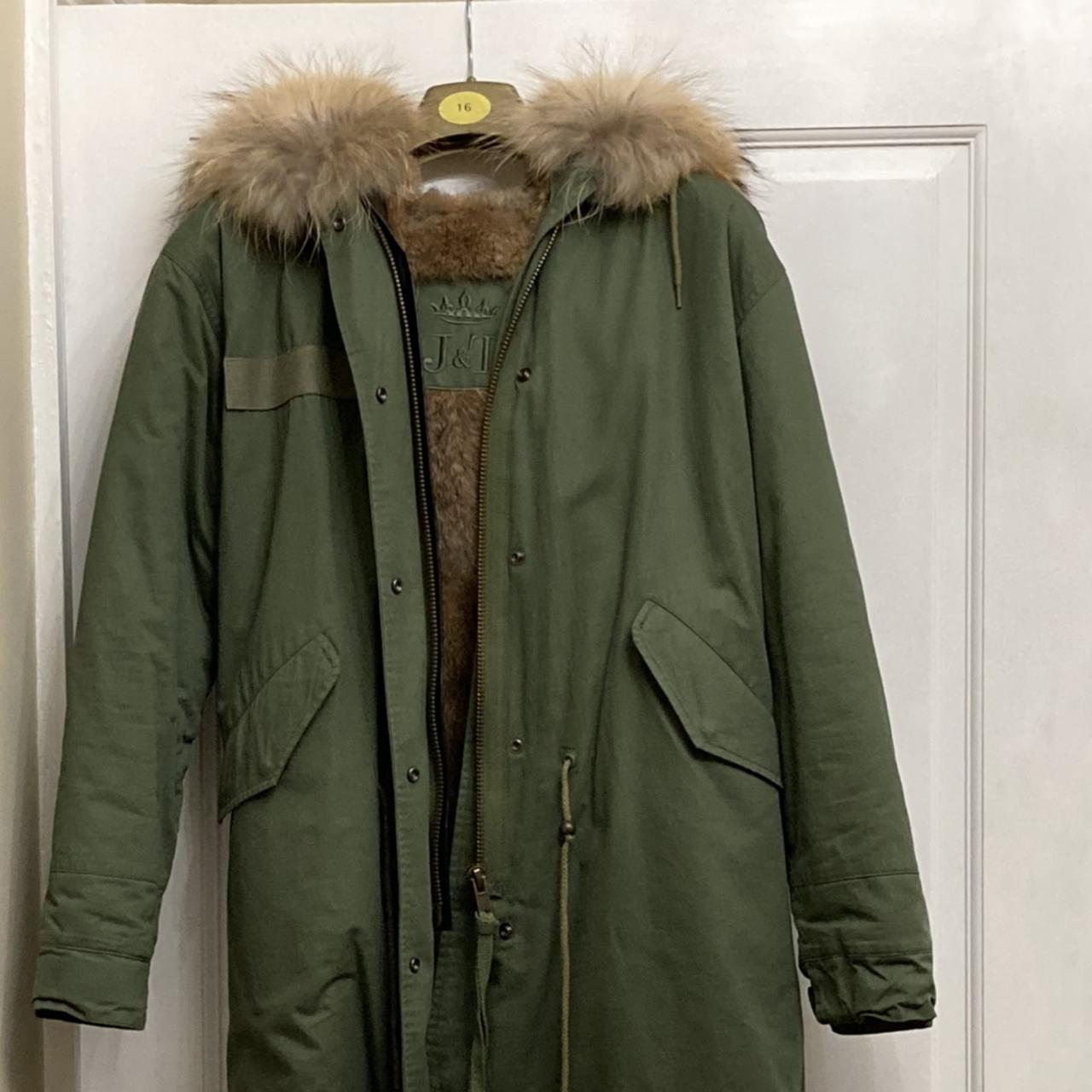 Women's Green and Khaki Coat | Depop