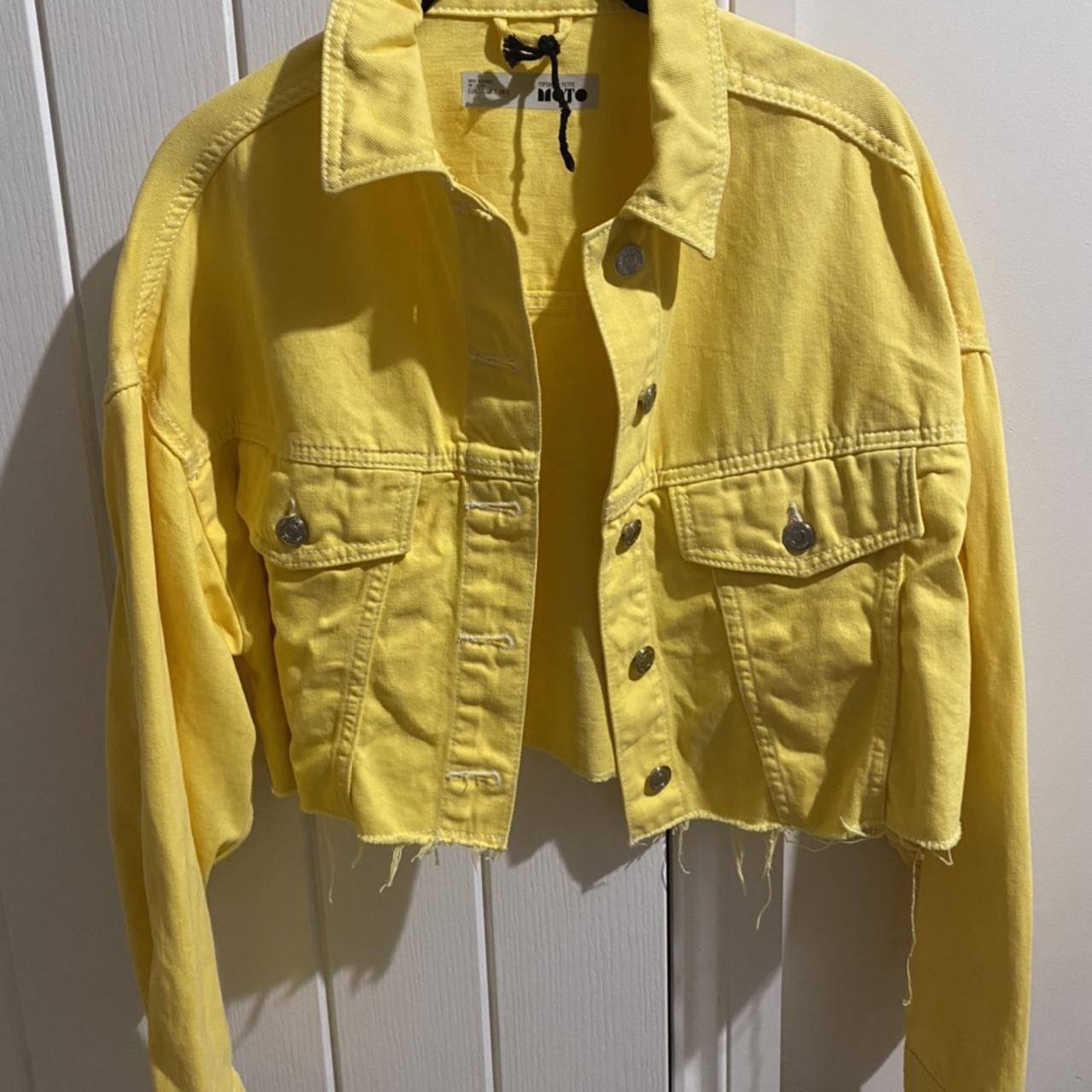 Yellow cropped Topshop denim jacket , Hardly worn