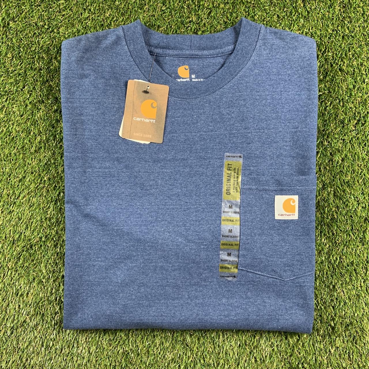 New with Tags Carhartt Pocket Tshirt! Blue, Size... Depop