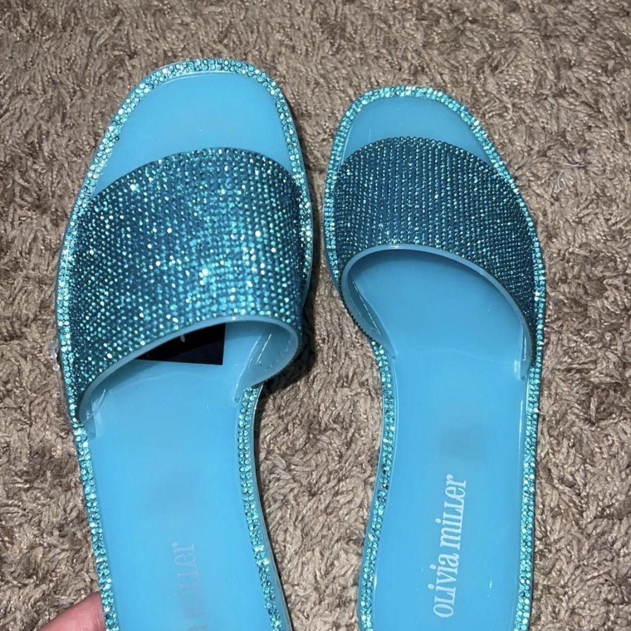 Blue sparkly online sandals