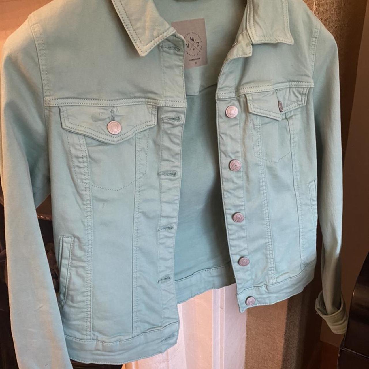 Mint Green Denim Jacket Vero Moda colour... Depop