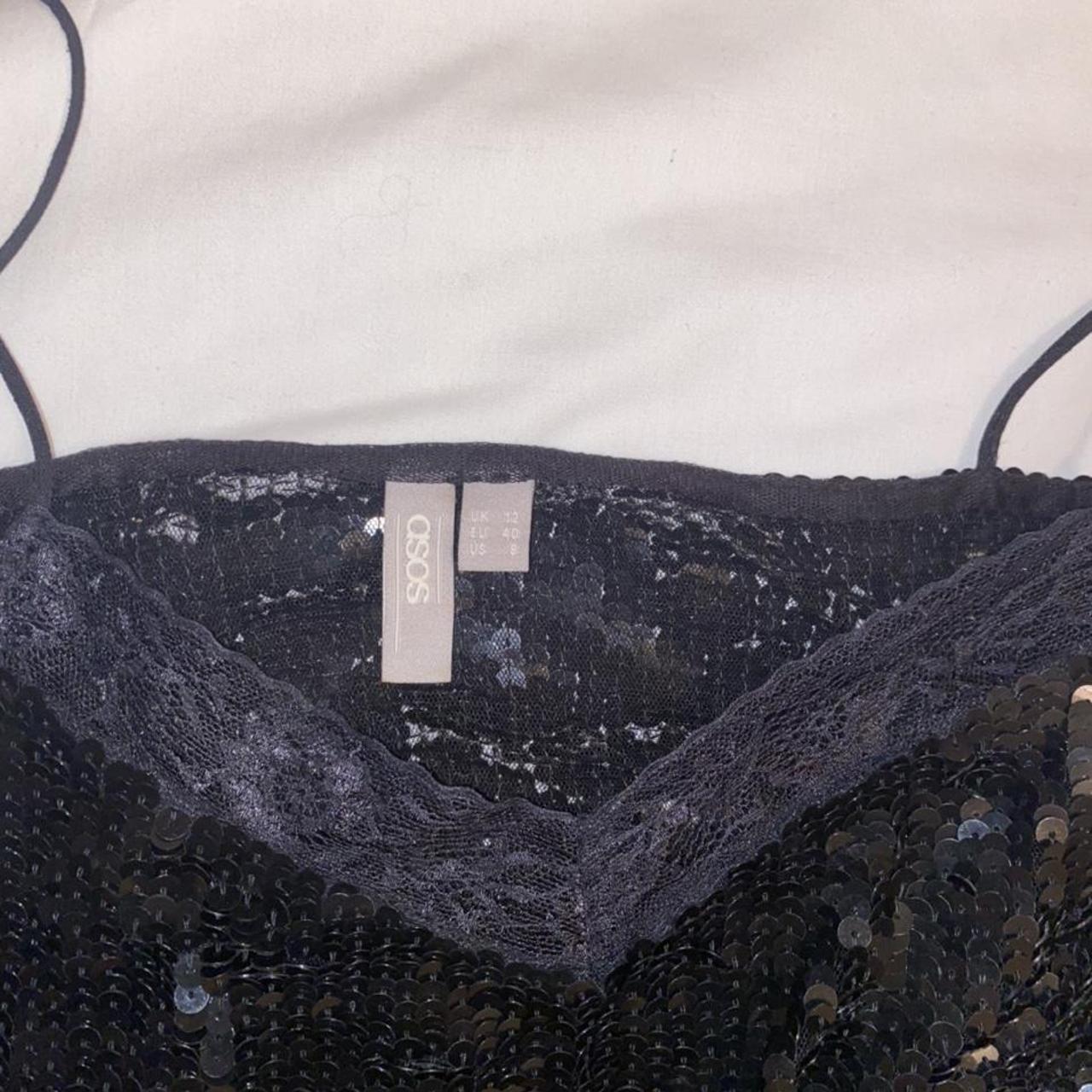 ASOS Women's Black and Silver Vest Depop