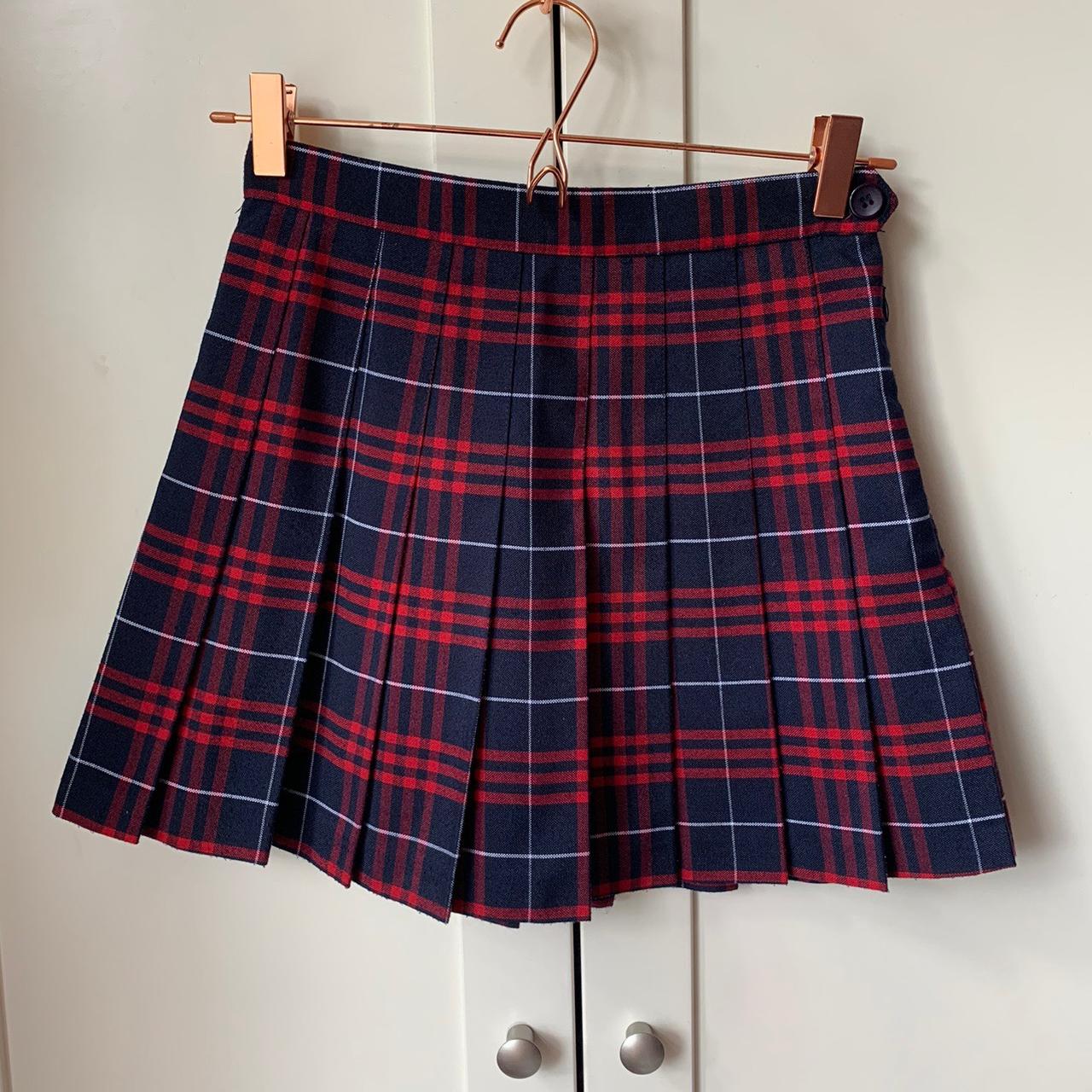 American Apparel Women's Red and Navy Skirt