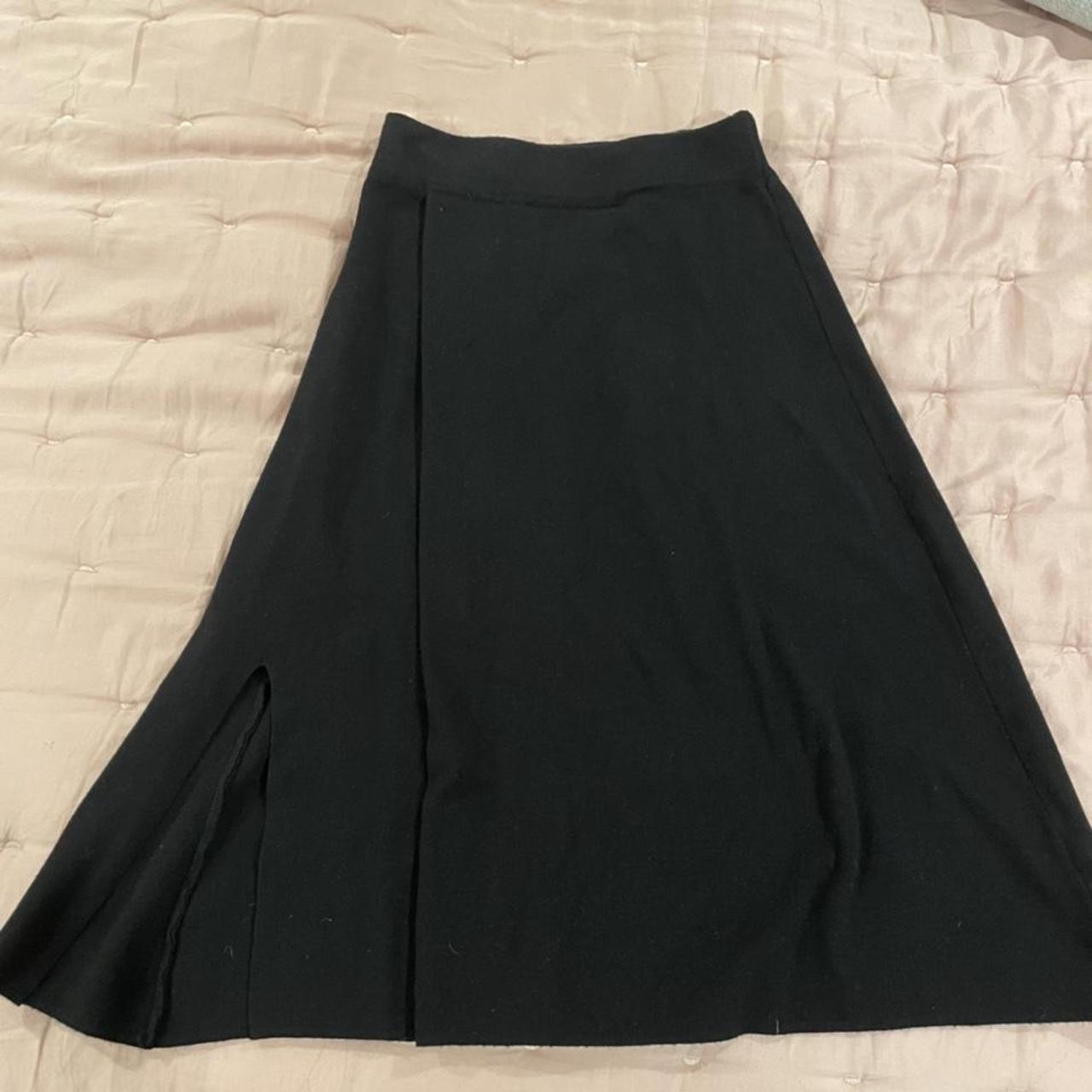 Long black skirt with side slit. Gives me french... - Depop