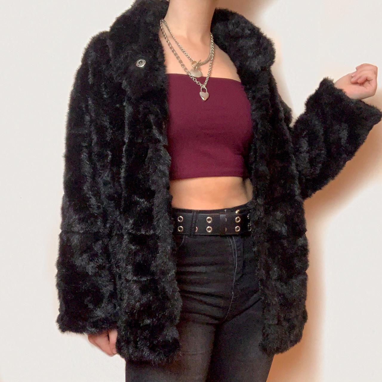 soft black fur coat