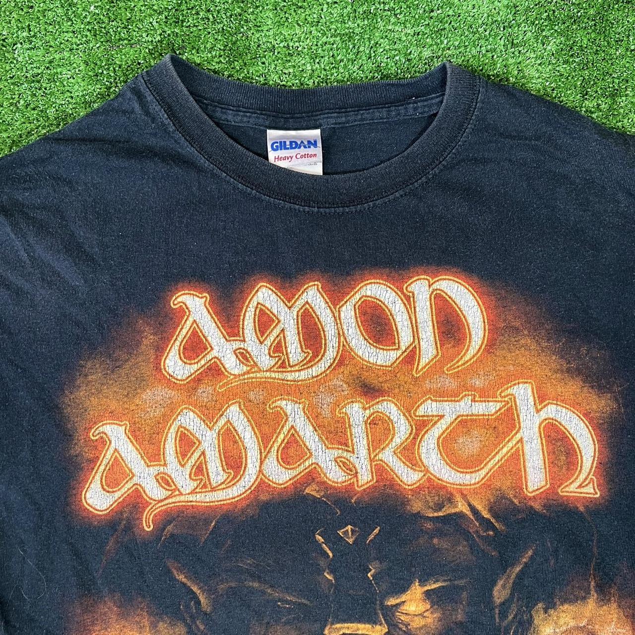 Amon Amarth Band T- Shirt // Double sided graphic... - Depop