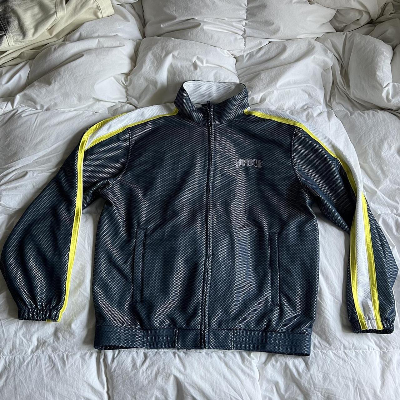 Supreme Bonded Mesh Track Jacket Navy size... - Depop