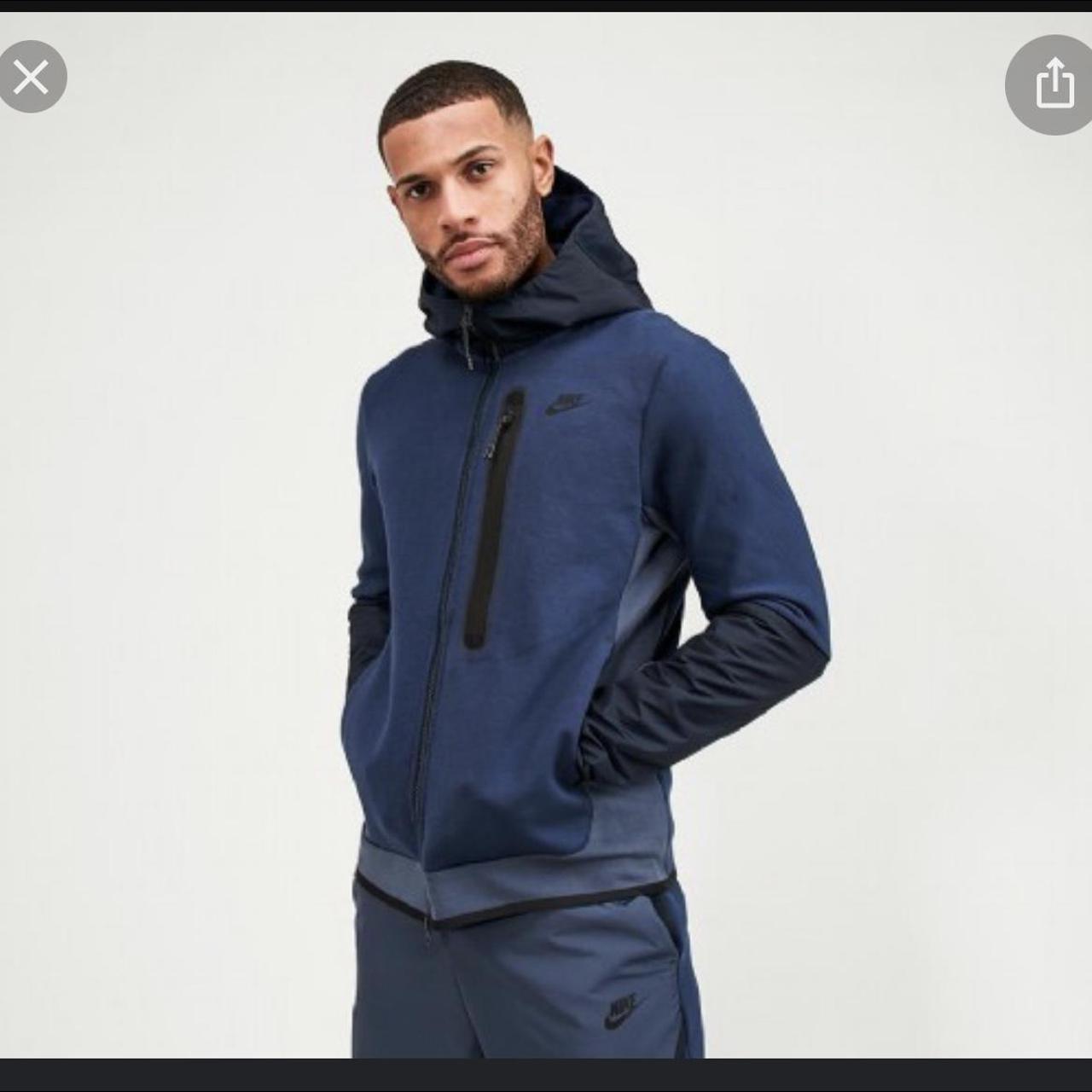 Nike tech fleece full zip woven tracksuit blue Nike... Depop