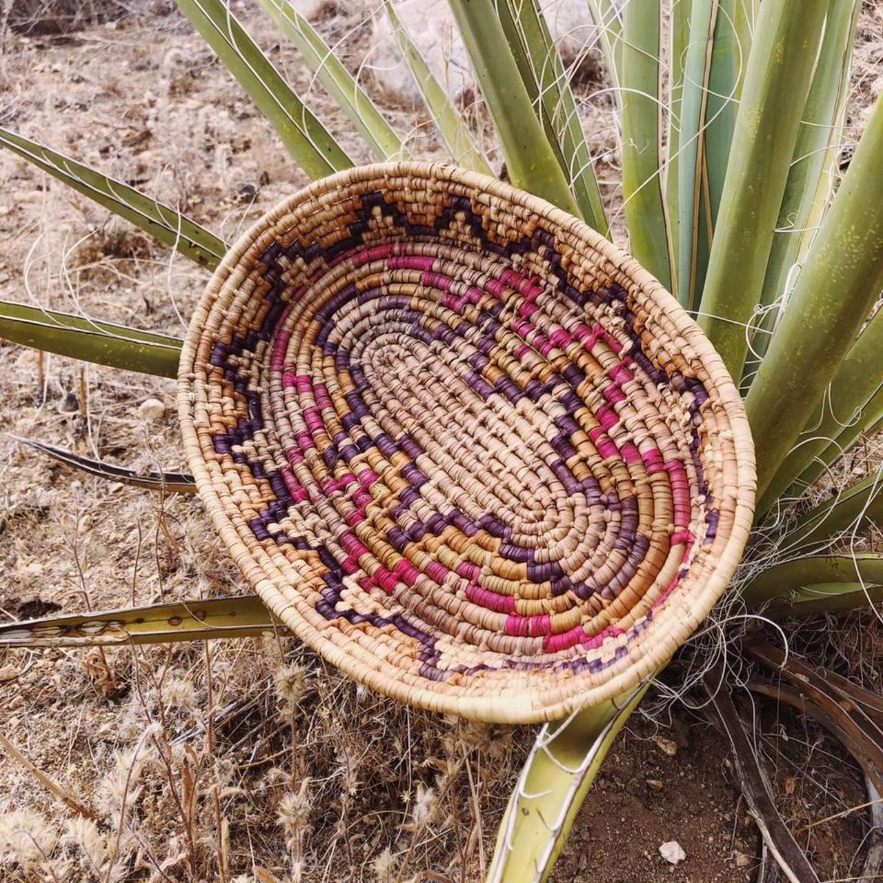 Beautiful vintage hand woven coiled straw basket... - Depop