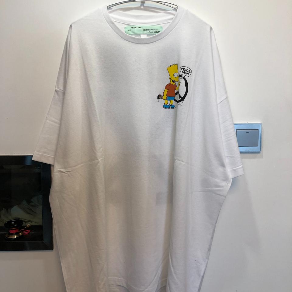 off white bart peace tee