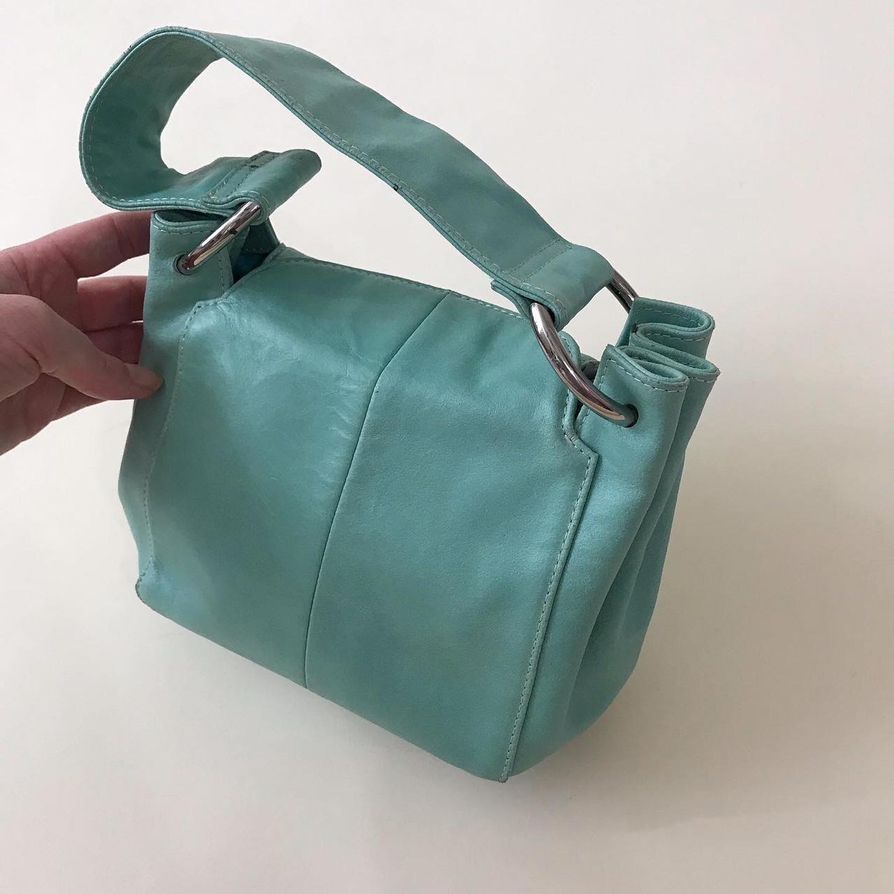 Vintage leather mini bag 💫 in cloud blue, has a soft... Depop