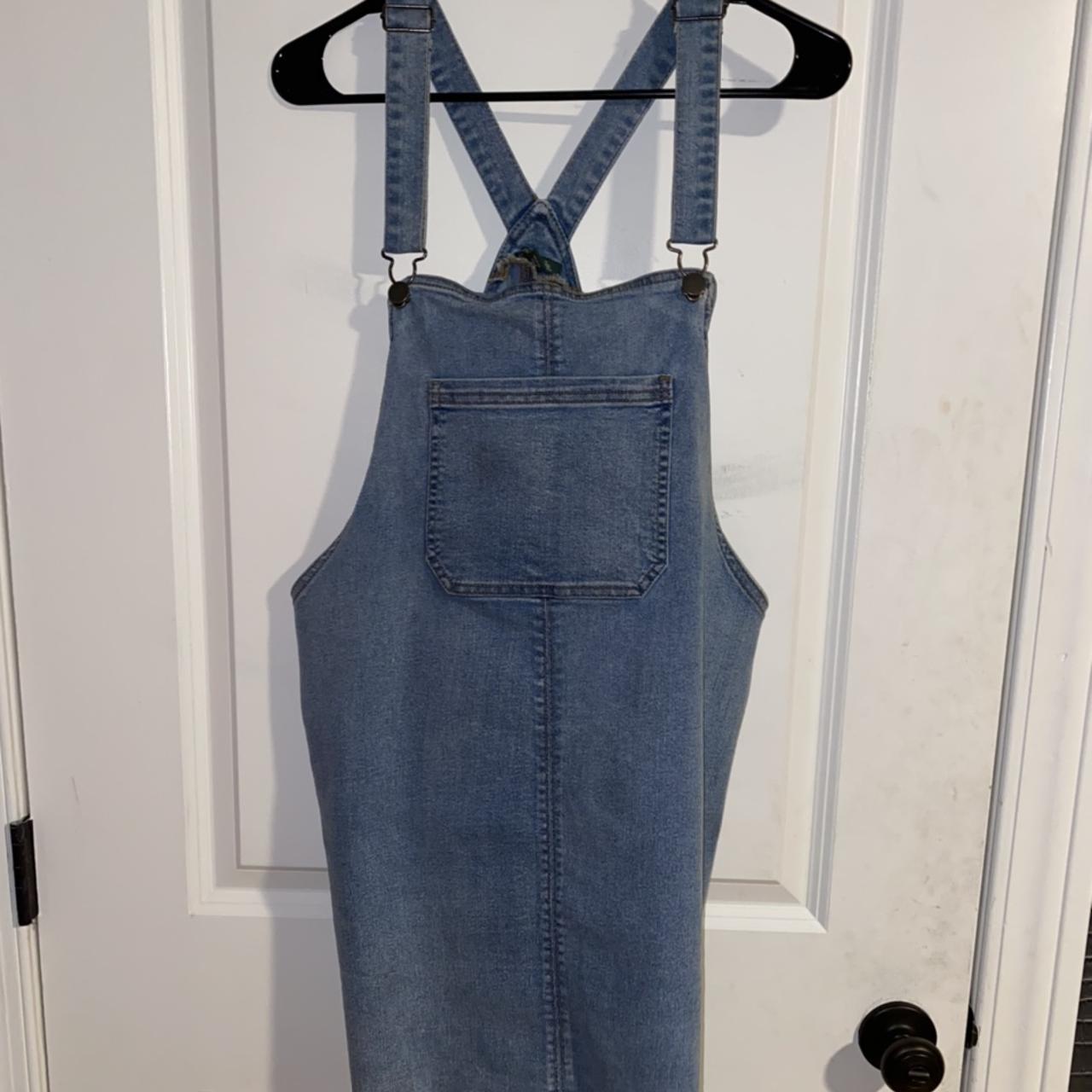 Wild fable overall dress with a frayed edge at the... - Depop