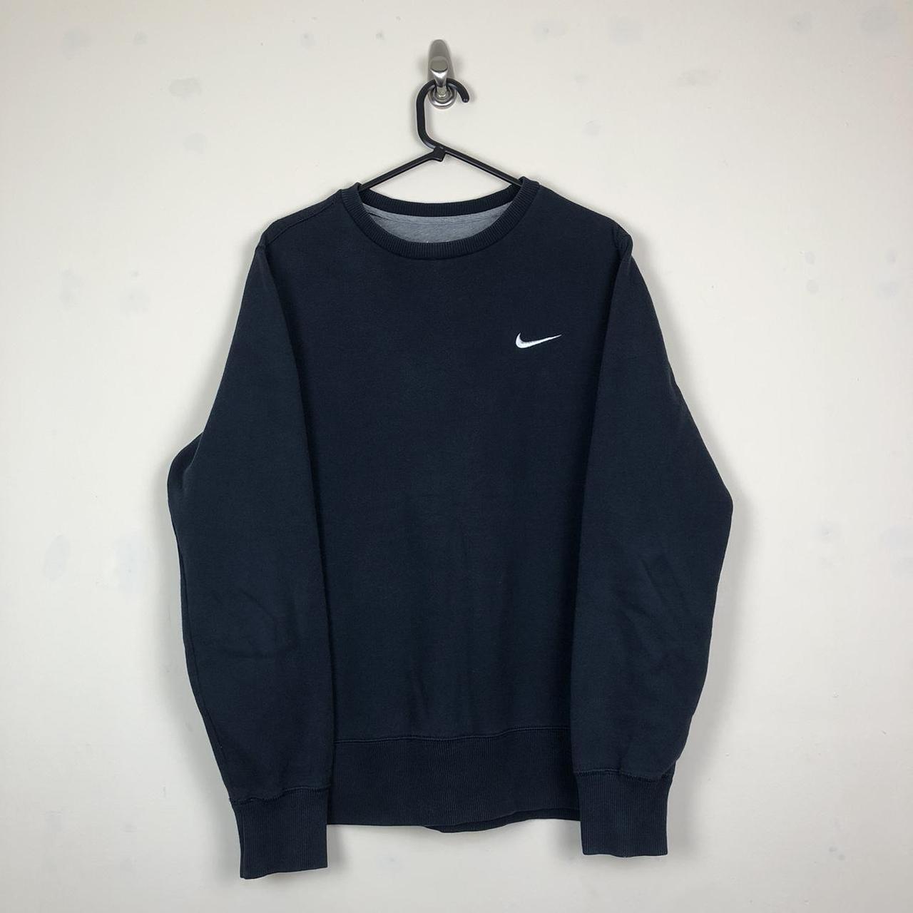 Vintage Nike sweatshirt in navy + white colourway... - Depop