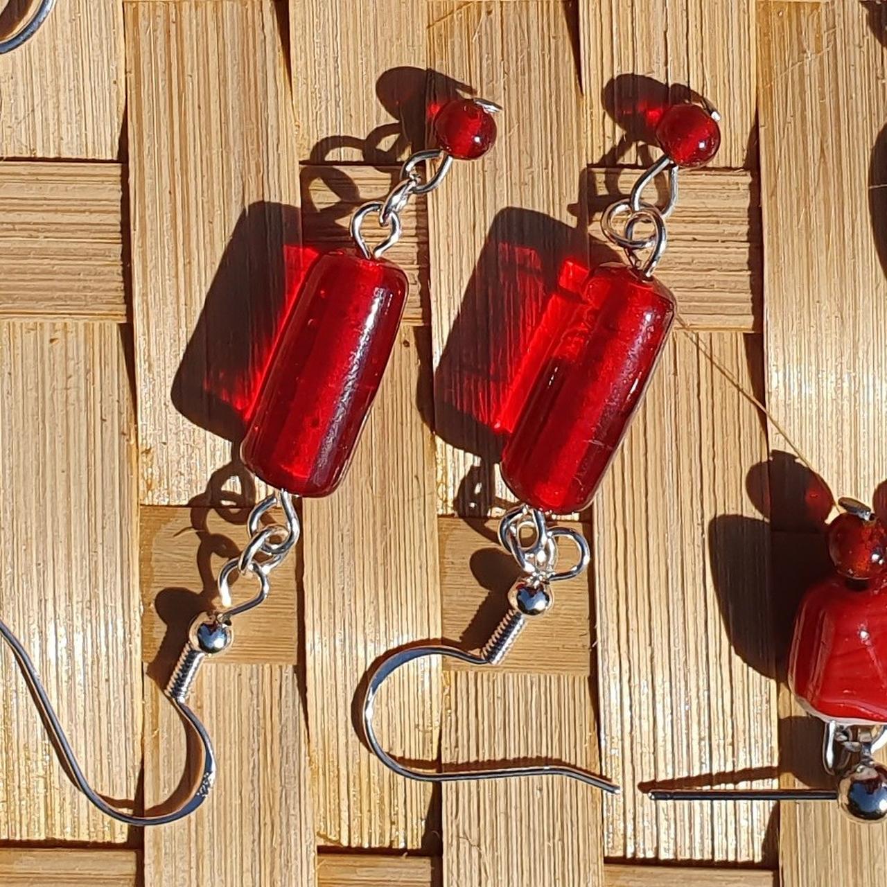 Women's Red and Silver Jewellery (2)