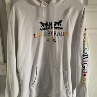 levi strauss white hoodie