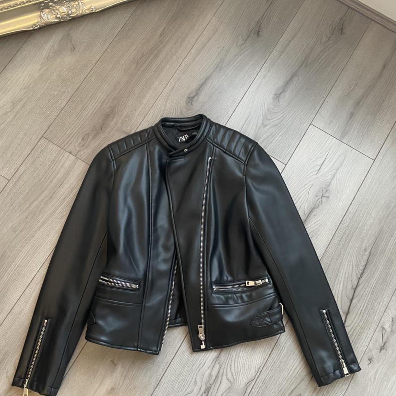 Zara leather jacket. Brand new. Paid £60 #zara... - Depop