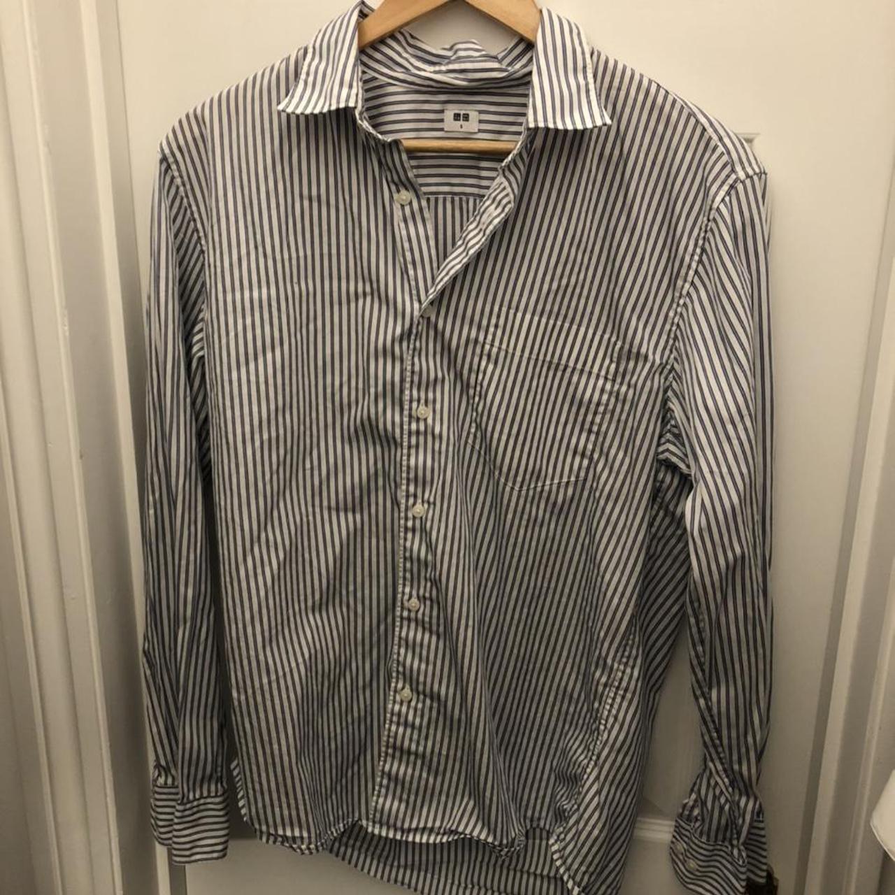 Men's Navy and White Shirt | Depop