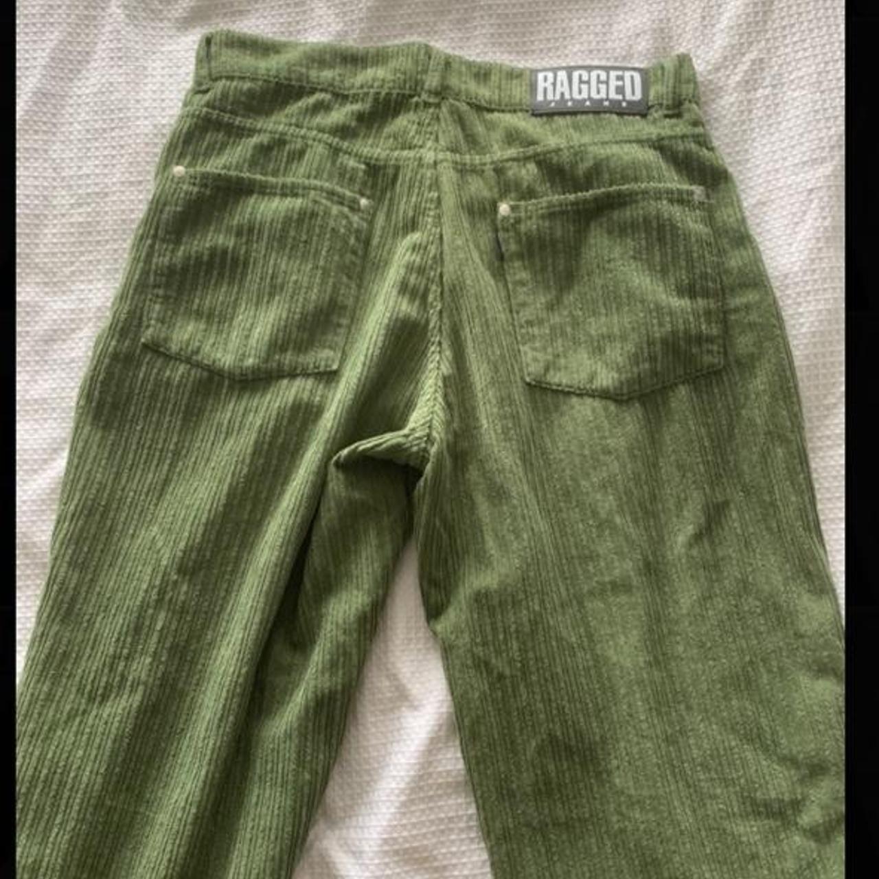 Ragged jeans mens olive green jumbo cords Barely... - Depop