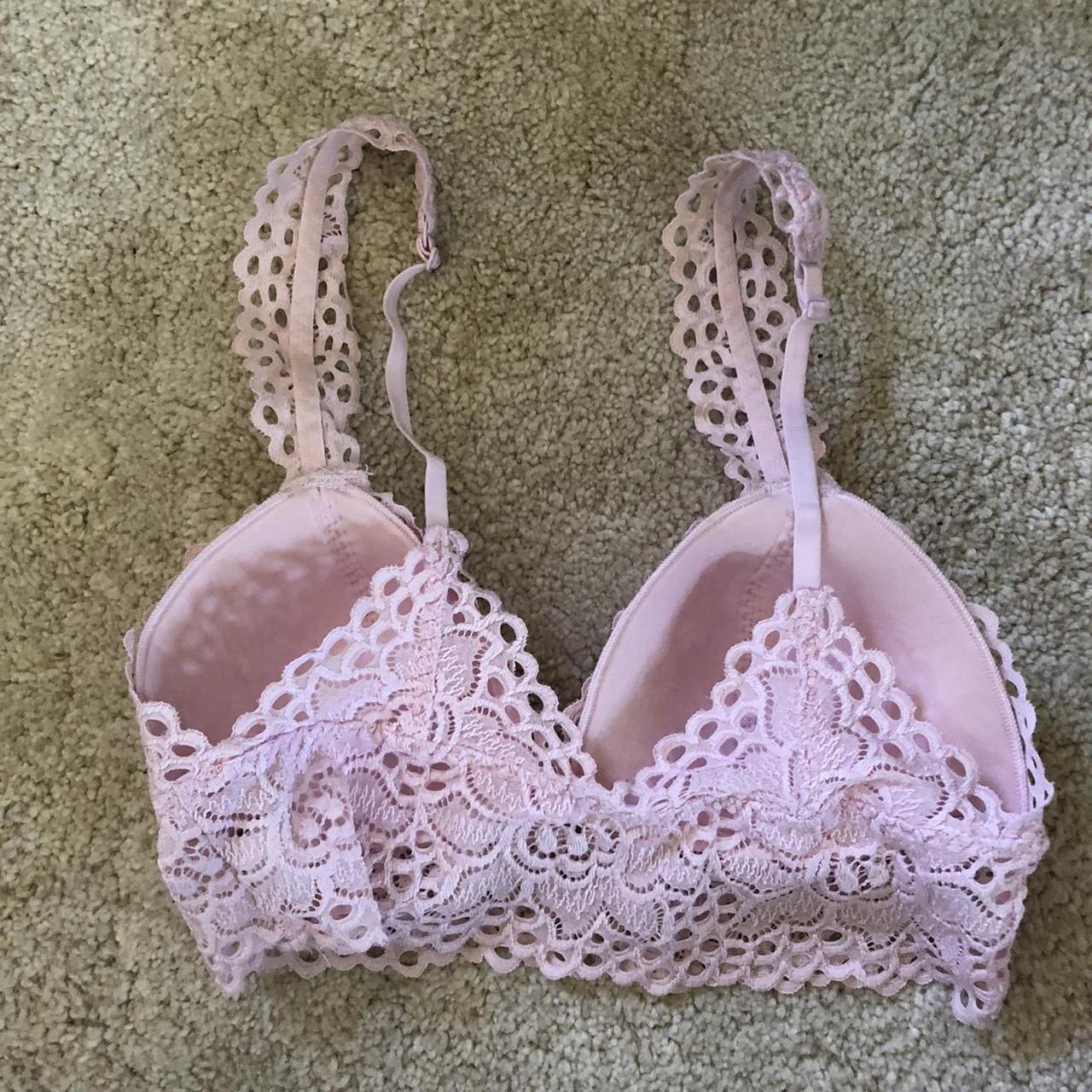 baby pink lace bralette from Aerie American Eagle,... - Depop
