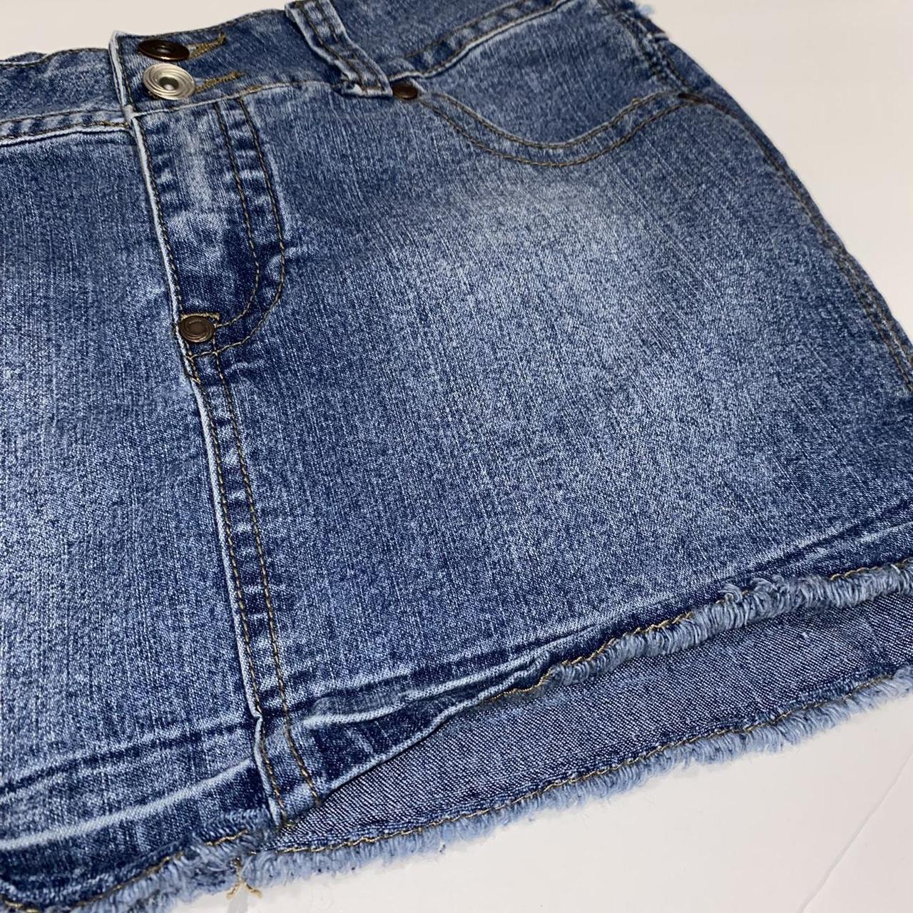 Denim mini skirt with camo print #90s #camo... - Depop