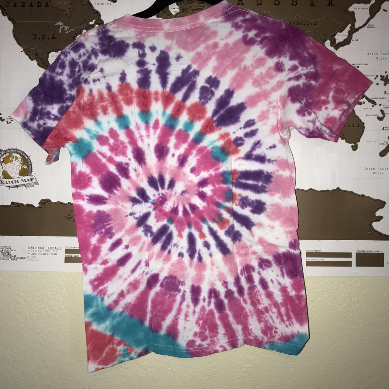 Starburst pink swirl tie dye shirt Hanes I... - Depop