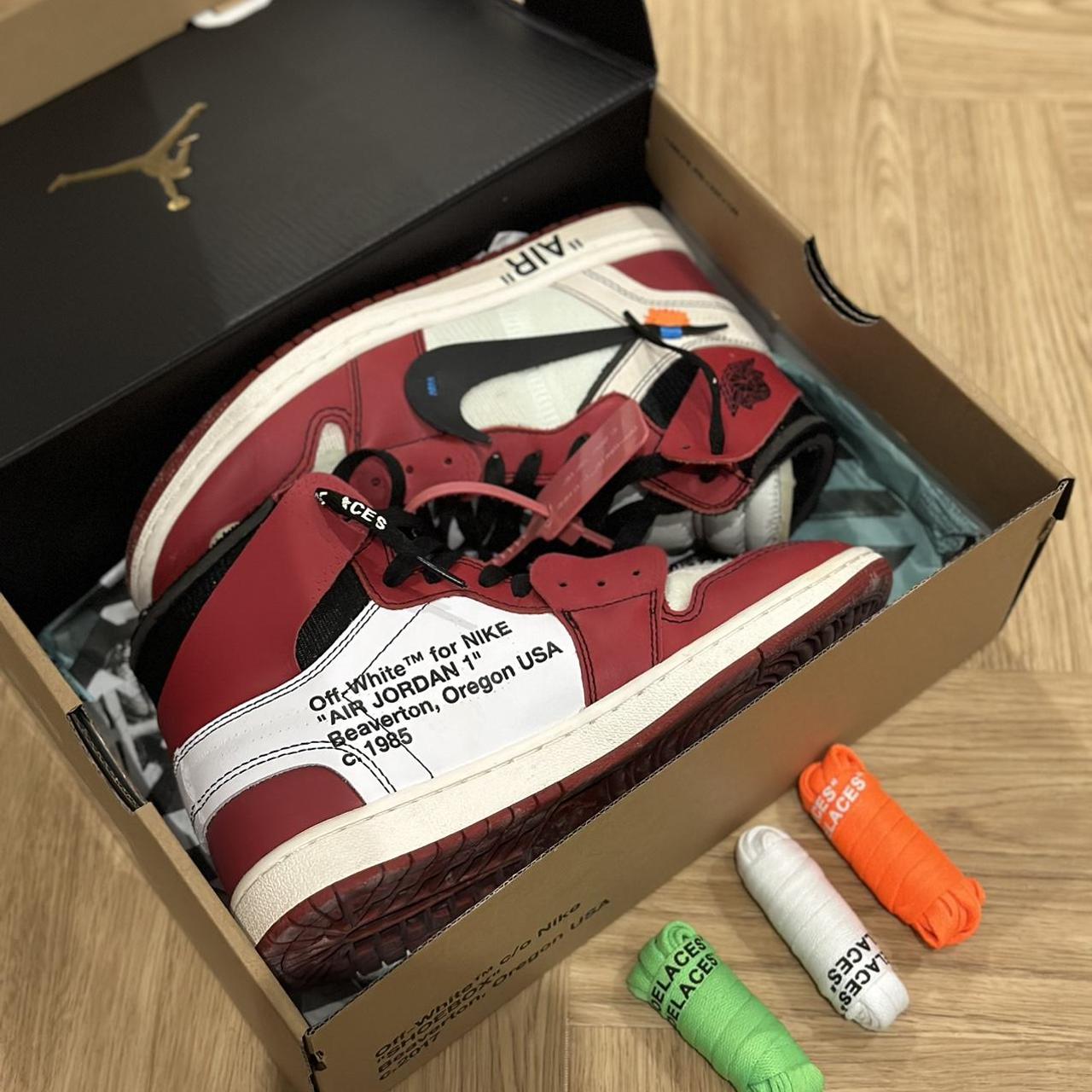 Selling my Jordan 1 off white chicagos UK 7 I have... Depop