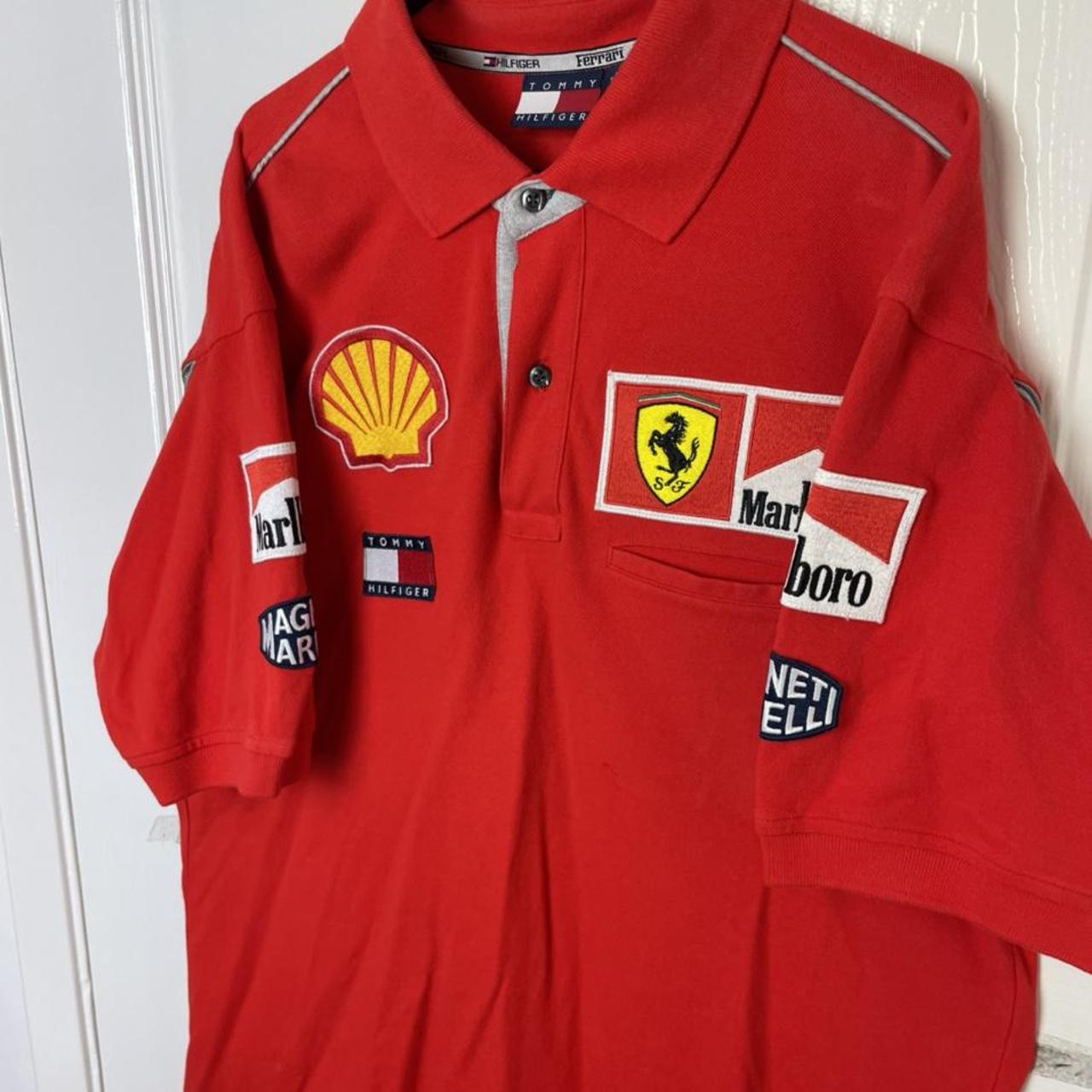 Vintage 1997 Ferrari Tommy Hilfiger F1 Polo Shirt... - Depop