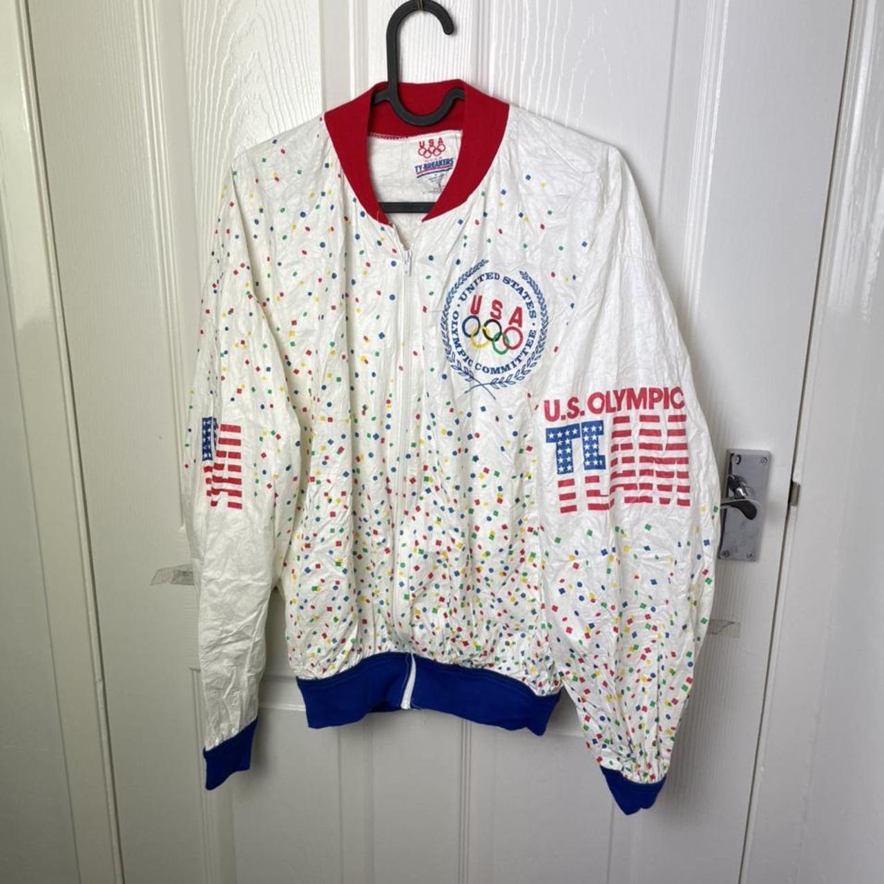 Team USA Vintage 1988 Olympics Tyvek Jacket Small... - Depop