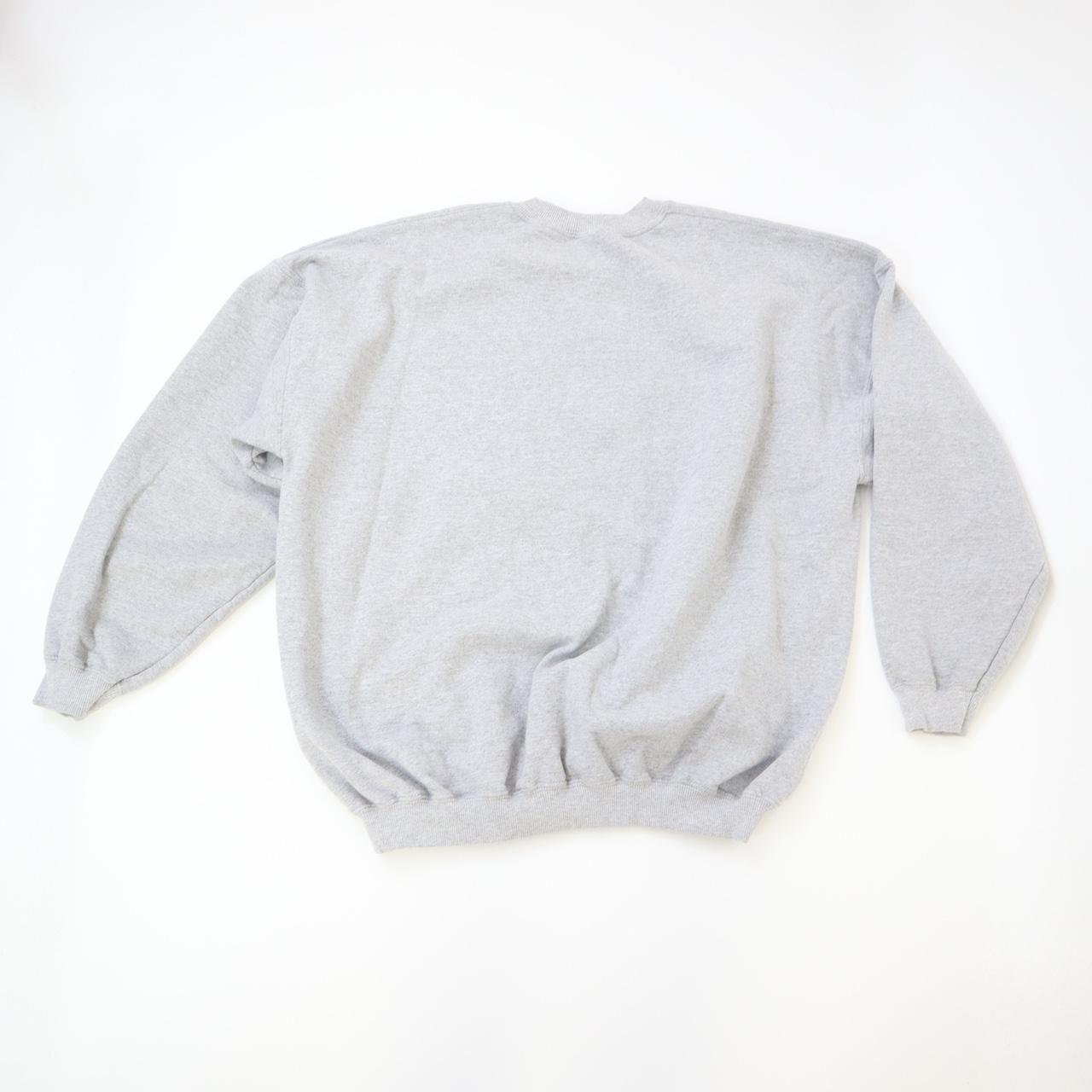 Y2k Gray crewneck sweatshirt Embroidered 2000s era... - Depop