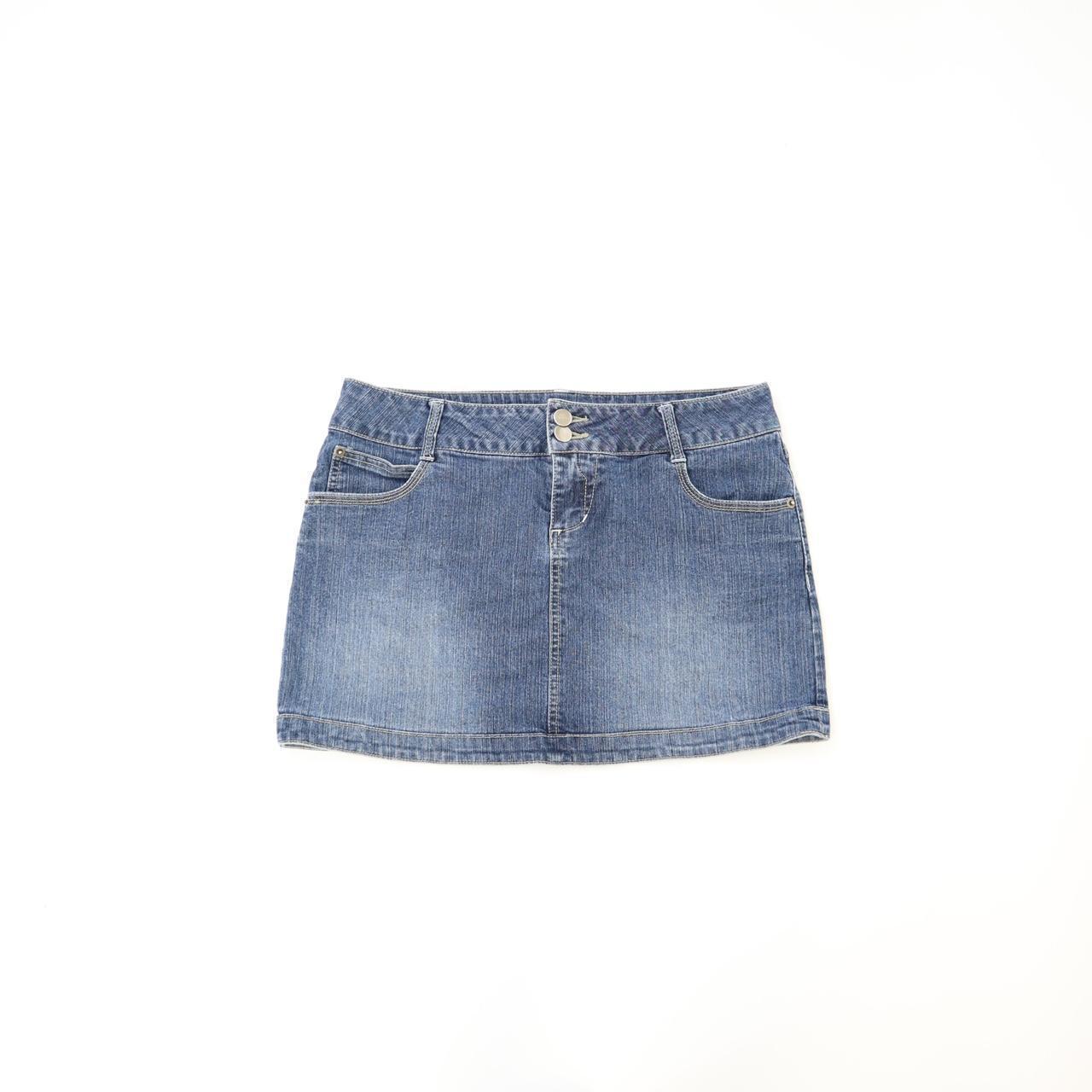 Y2k denim mini skirt Dark wash mini skirt with... - Depop