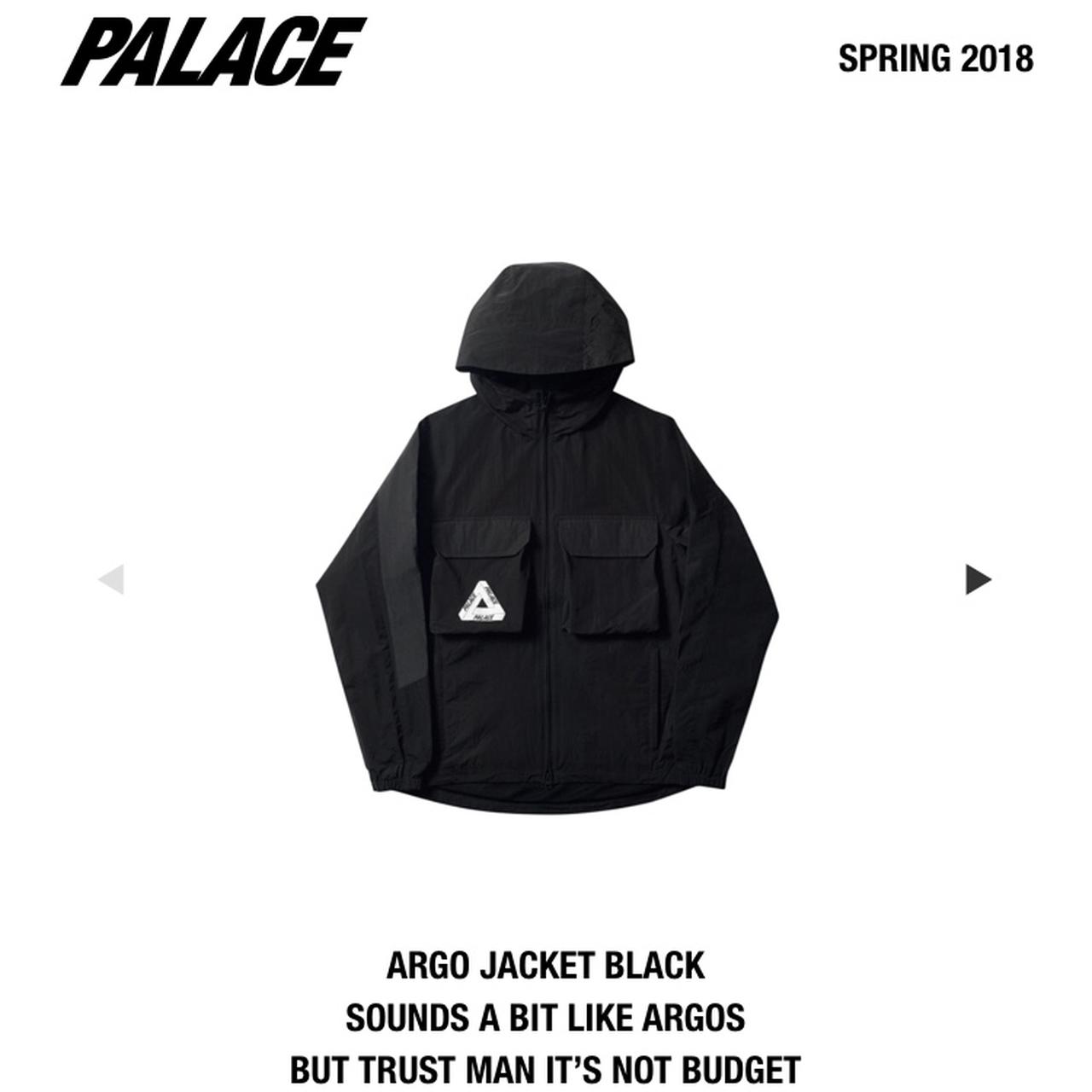 Palace Argo Jacket Black 8/10 condition Size Medium... - Depop