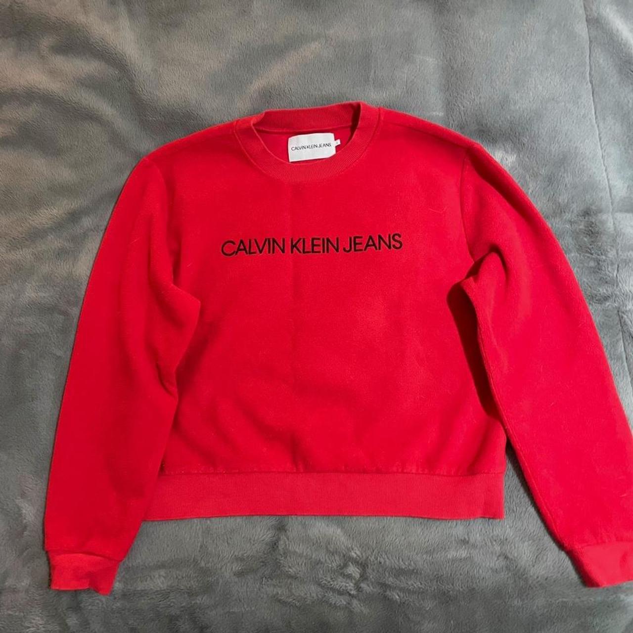 red calvin klein jumper