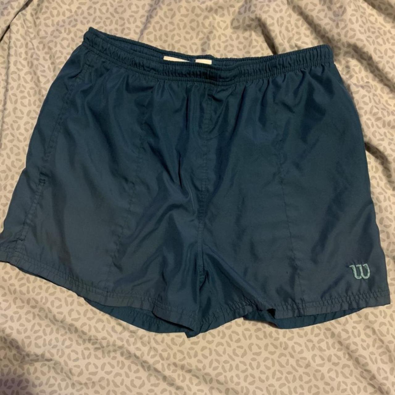 Wilson’s Leather Men's Blue and Green Shorts | Depop