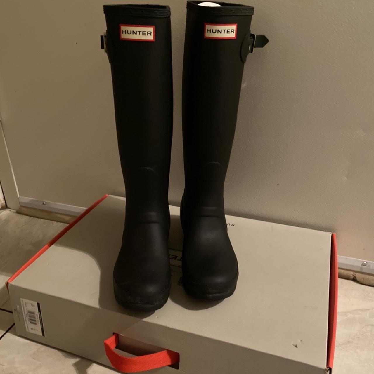 short matte black hunter boots