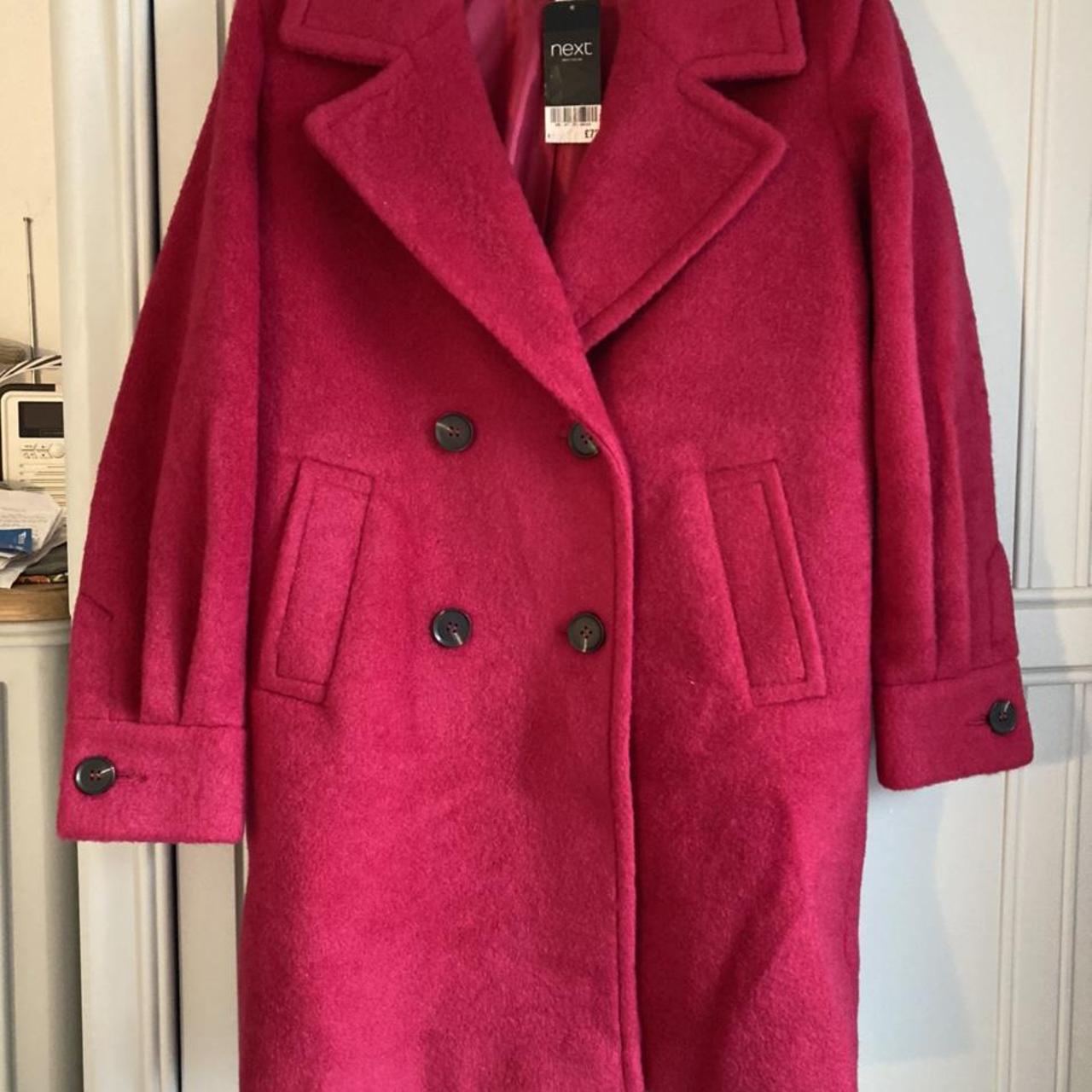 Next Pink coat. Would fit up to a size 10 easily! ... - Depop