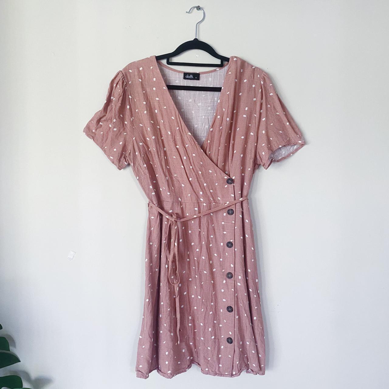 'Dotti' Linen Blend Pink Dress Size 14 30... Depop