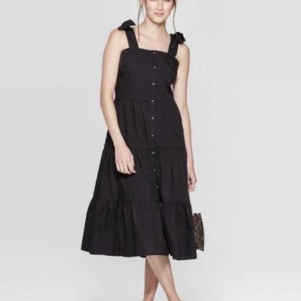 black tiered summer dress