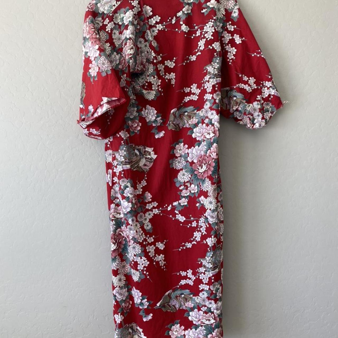 Red Kimono made in Japan, not silk or satin, is 100%... - Depop