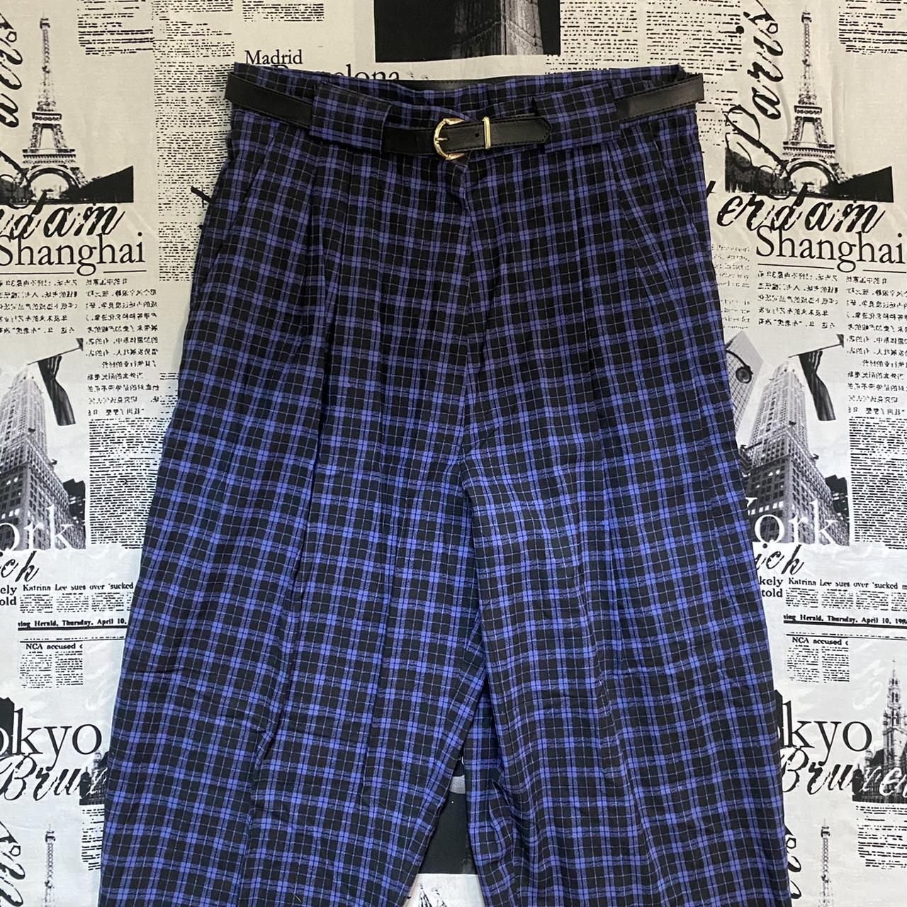 Women's Blue and Black Trousers (2)
