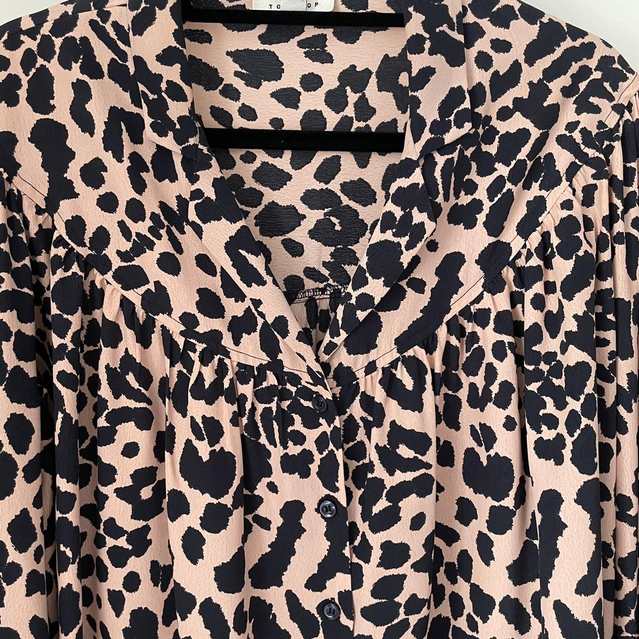 Ex Topshop Leopard Animal Print V-Neck Maternity Shirt Size 10 and 12 