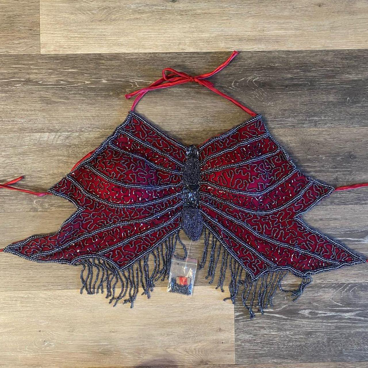 Incredible vintage beaded butterfly top in perfect... Depop