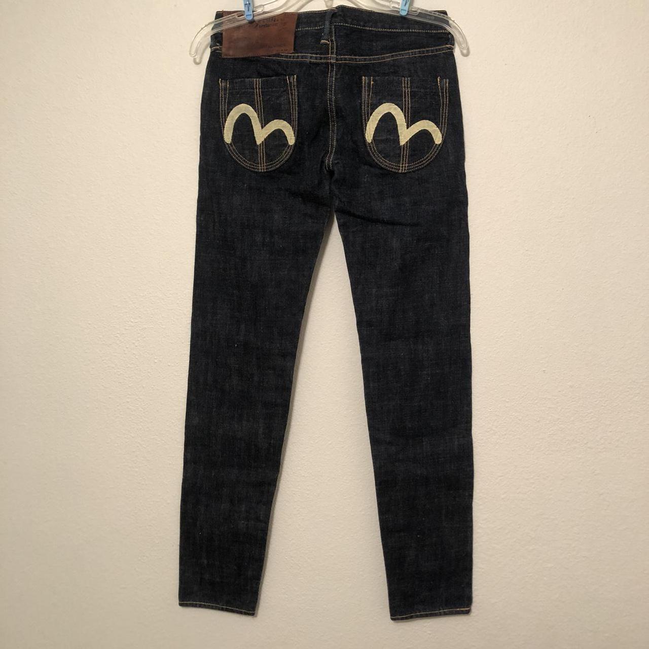 evisu yamane dark wash low rise straight leg jeans !... - Depop