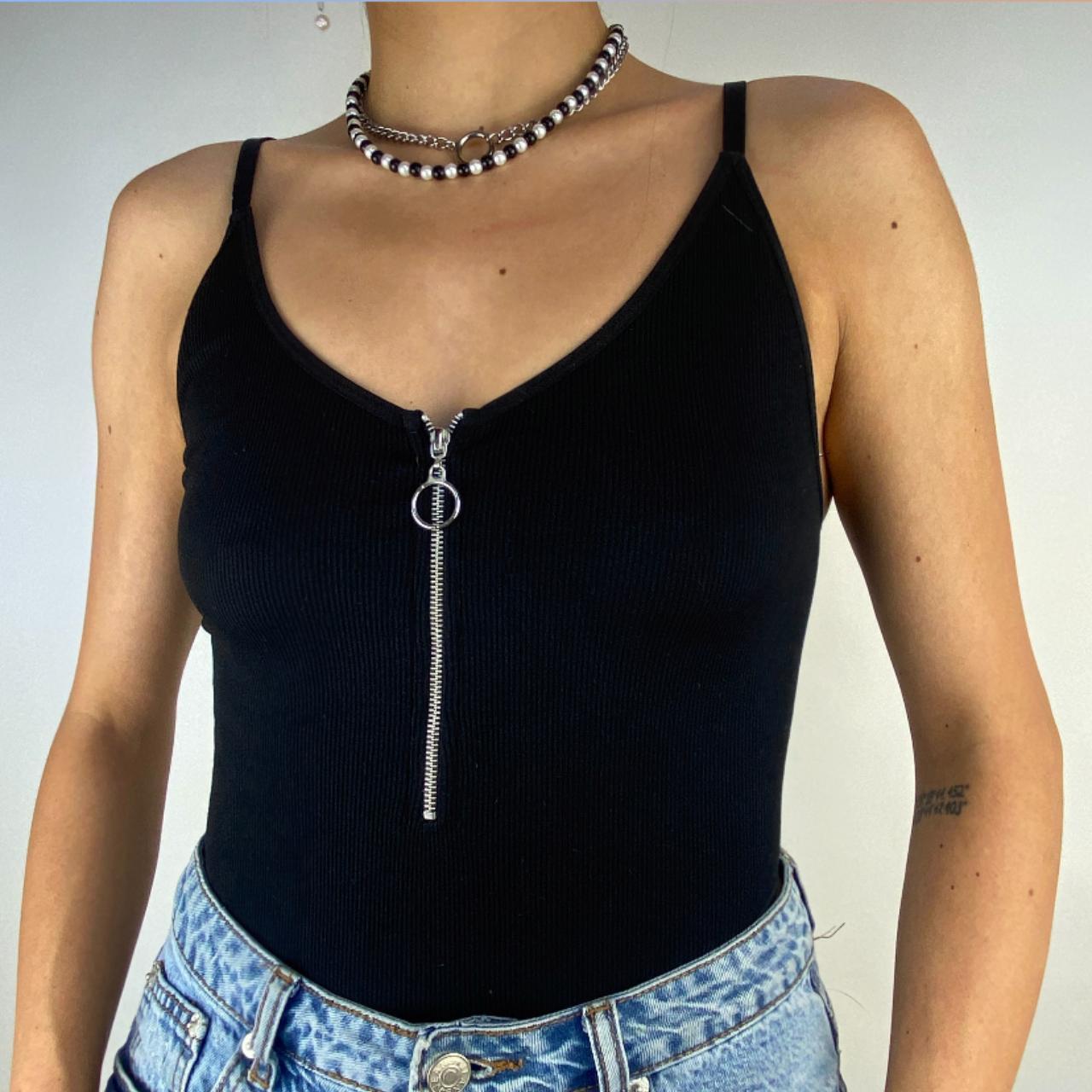 Forever 21 Women's Black Bodysuit Depop