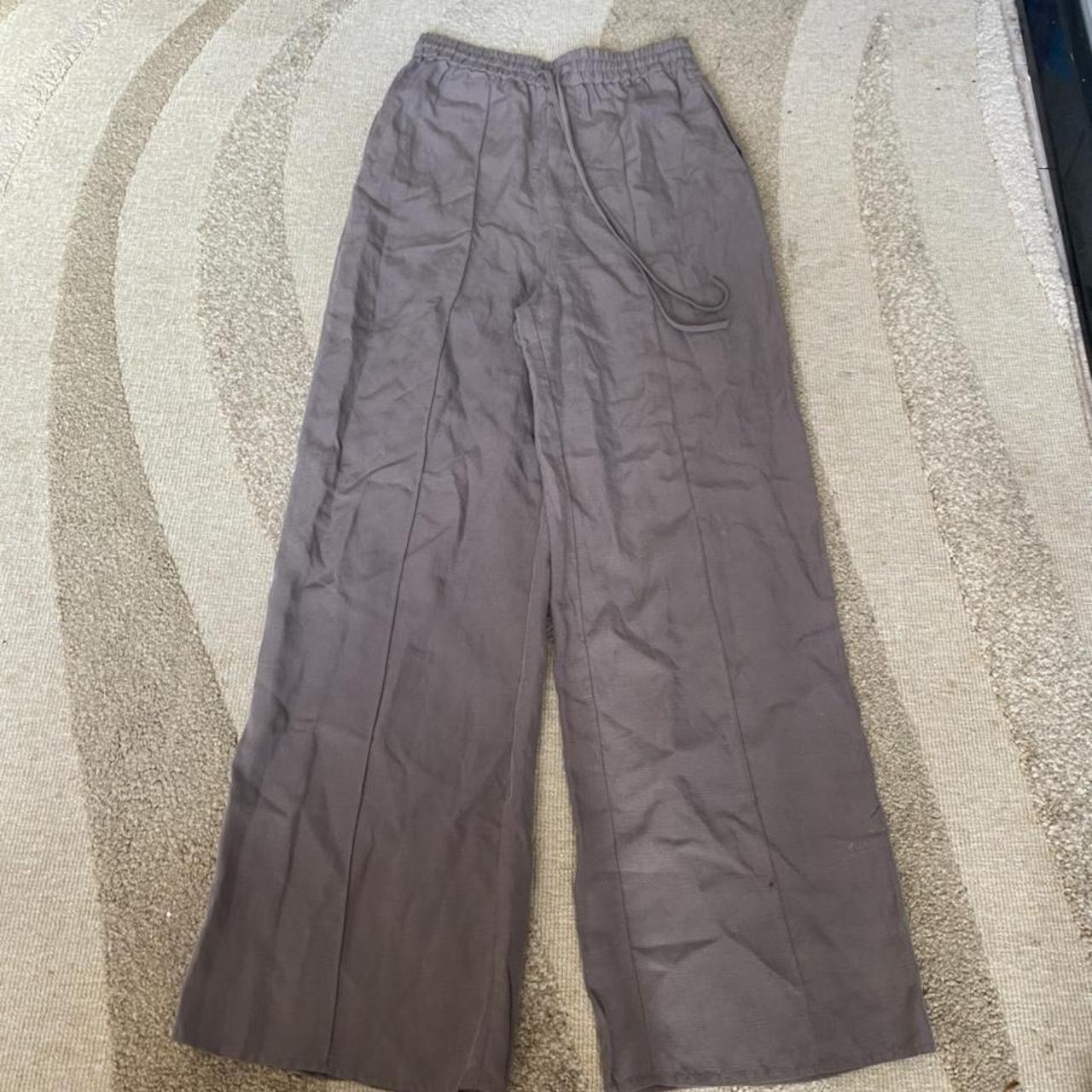 H&M linen trousers - size UK 8 - new with tags -... - Depop