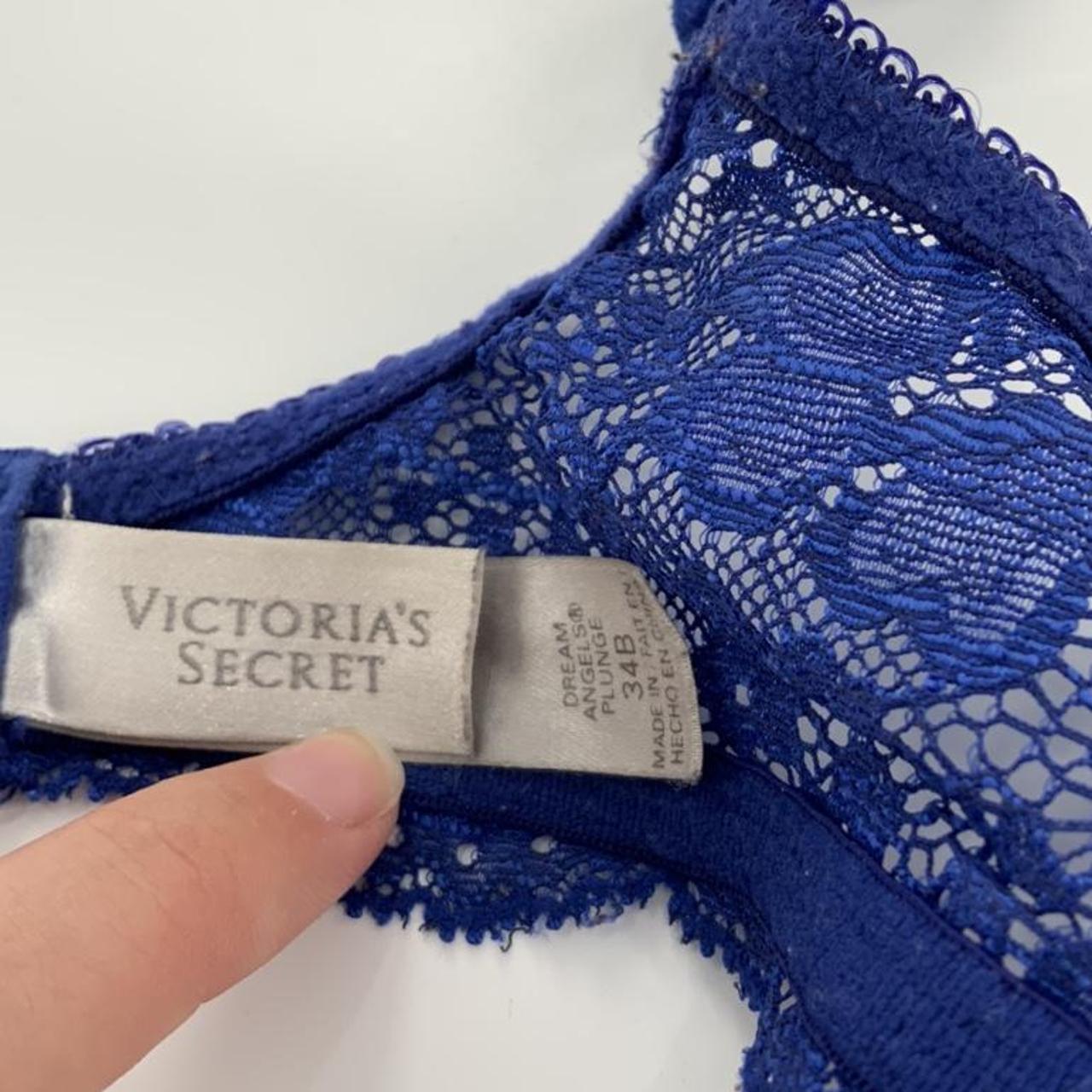 Sheer Victoria's Secret dream angel plunge blue Navy - Depop