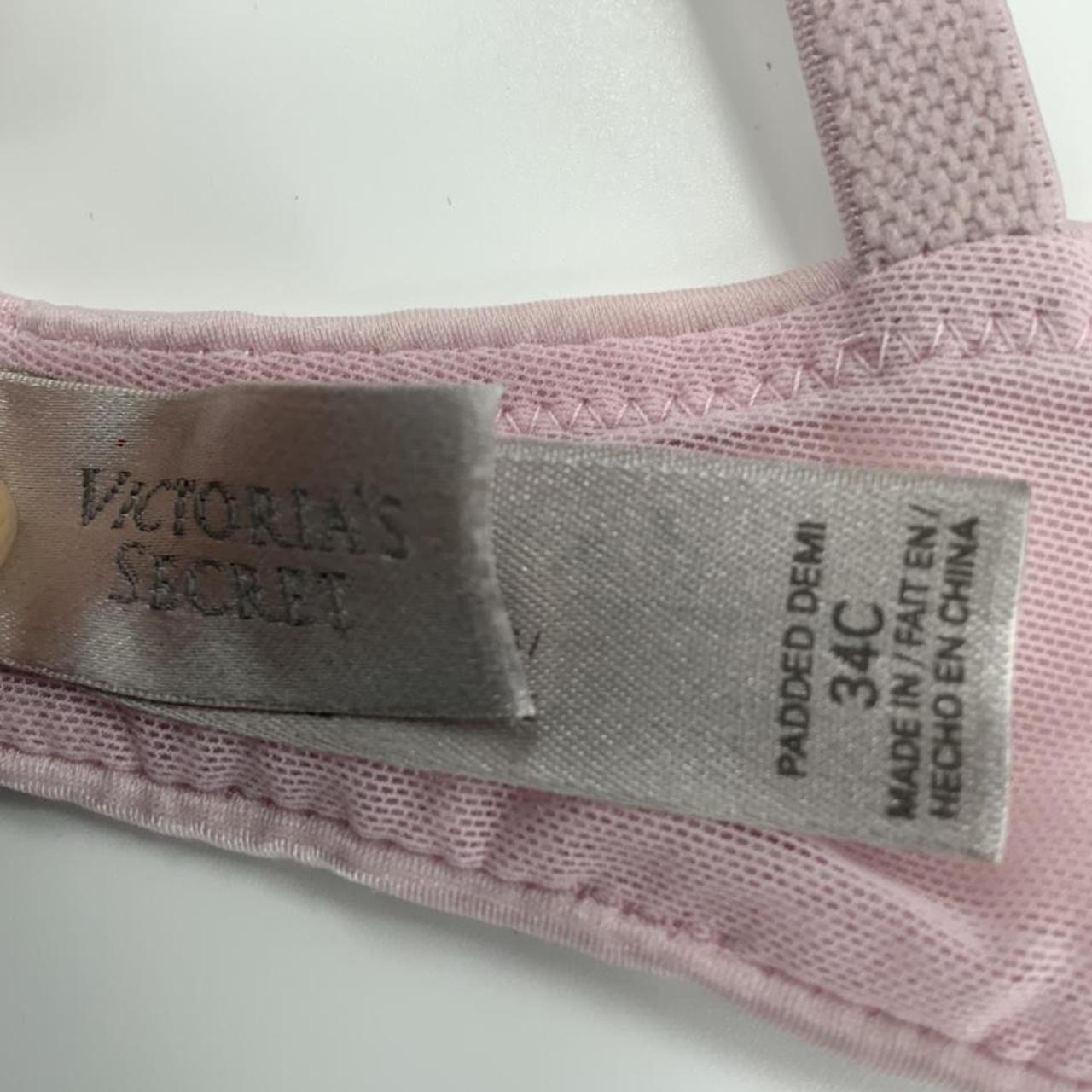 Victoria's Secret Floral Lace Padded Demi Pink Bra - Depop